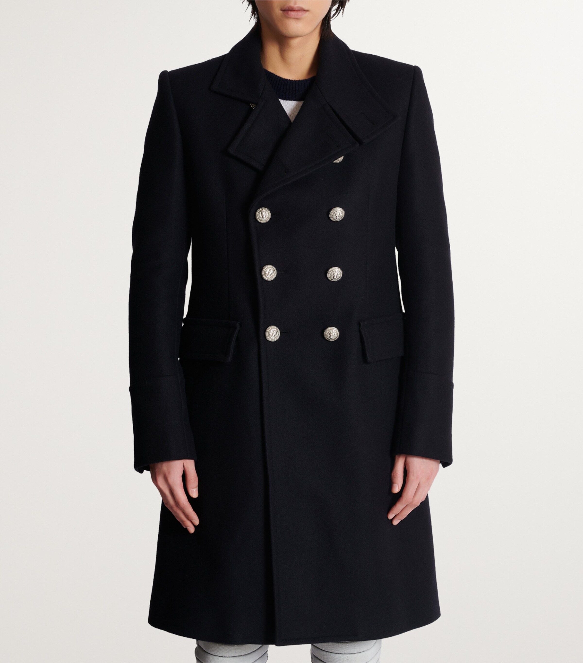 Virgin Wool Coat 0PA NOIR Image 3
