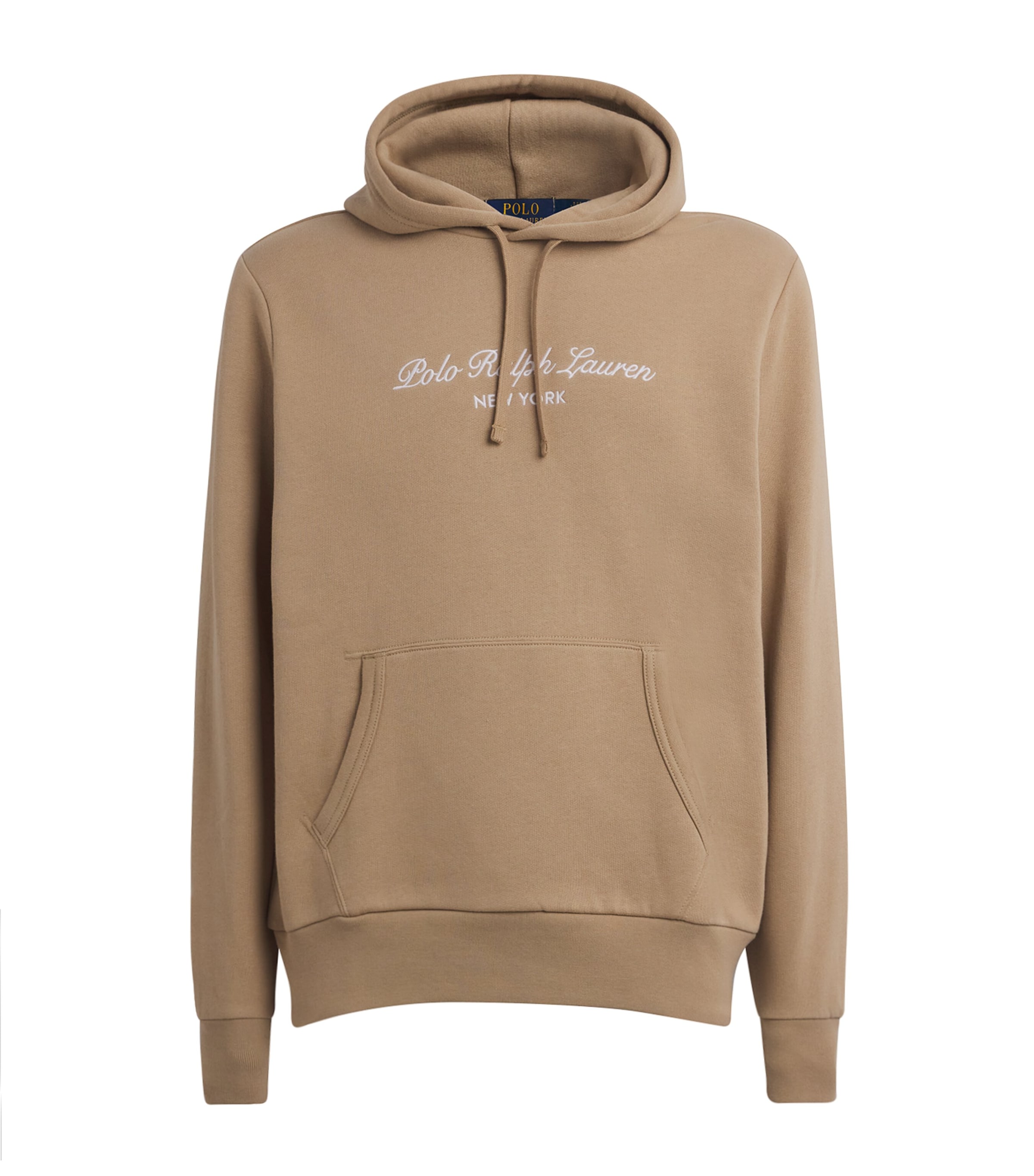 Polo Ralph Lauren Mens Logo Embroidered Hoodie Vintage Khaki Image 1