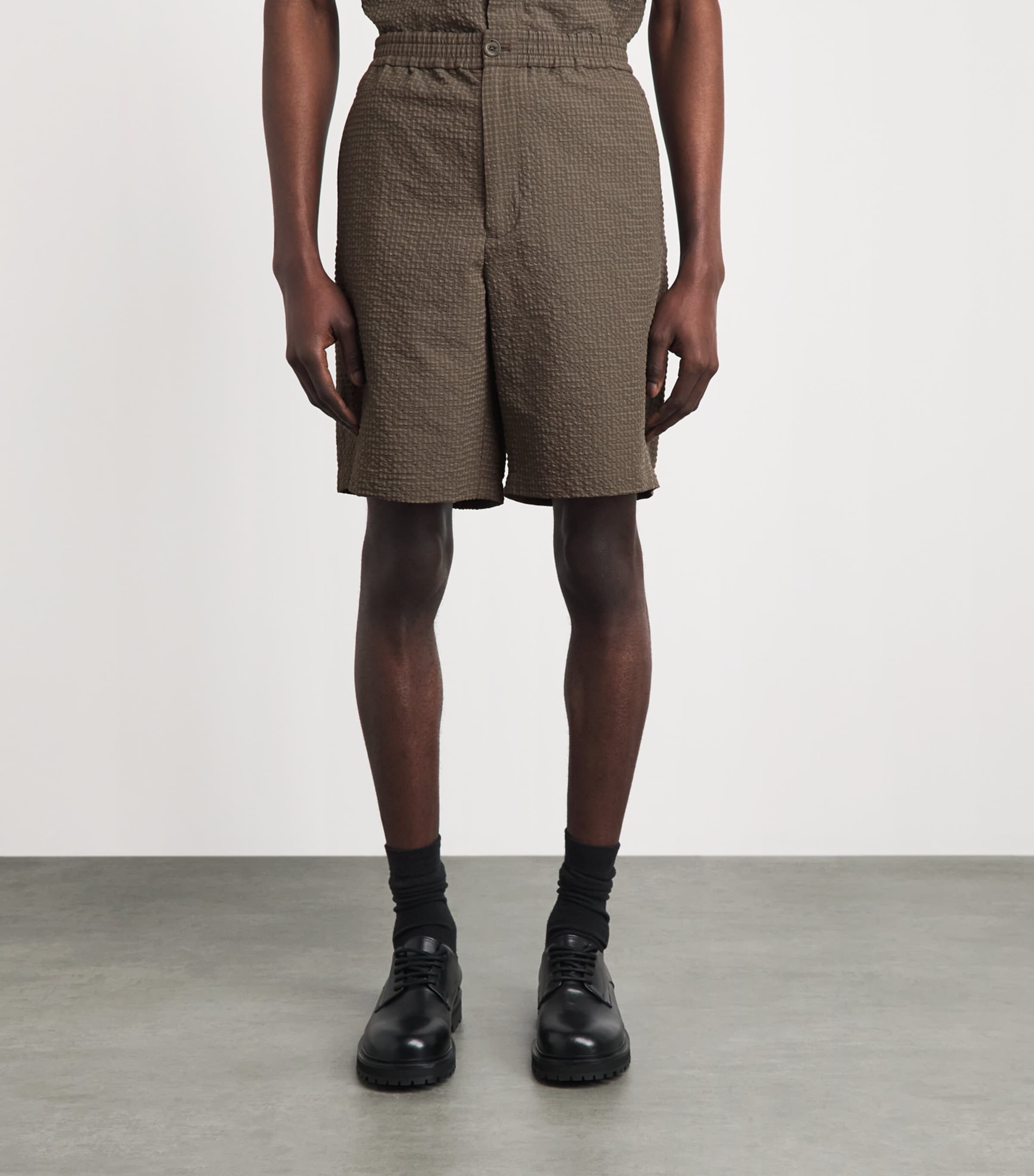 Emporio Armani Mens Seersucker Bermuda Shorts Image 4