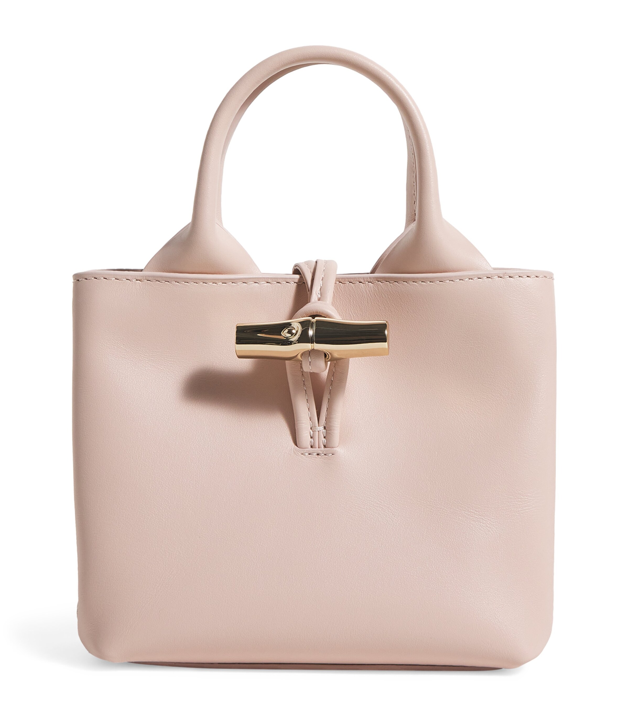 Longchamp Extra Small Leather Le Roseau Top-Handle Bag Petal Pink Image 1