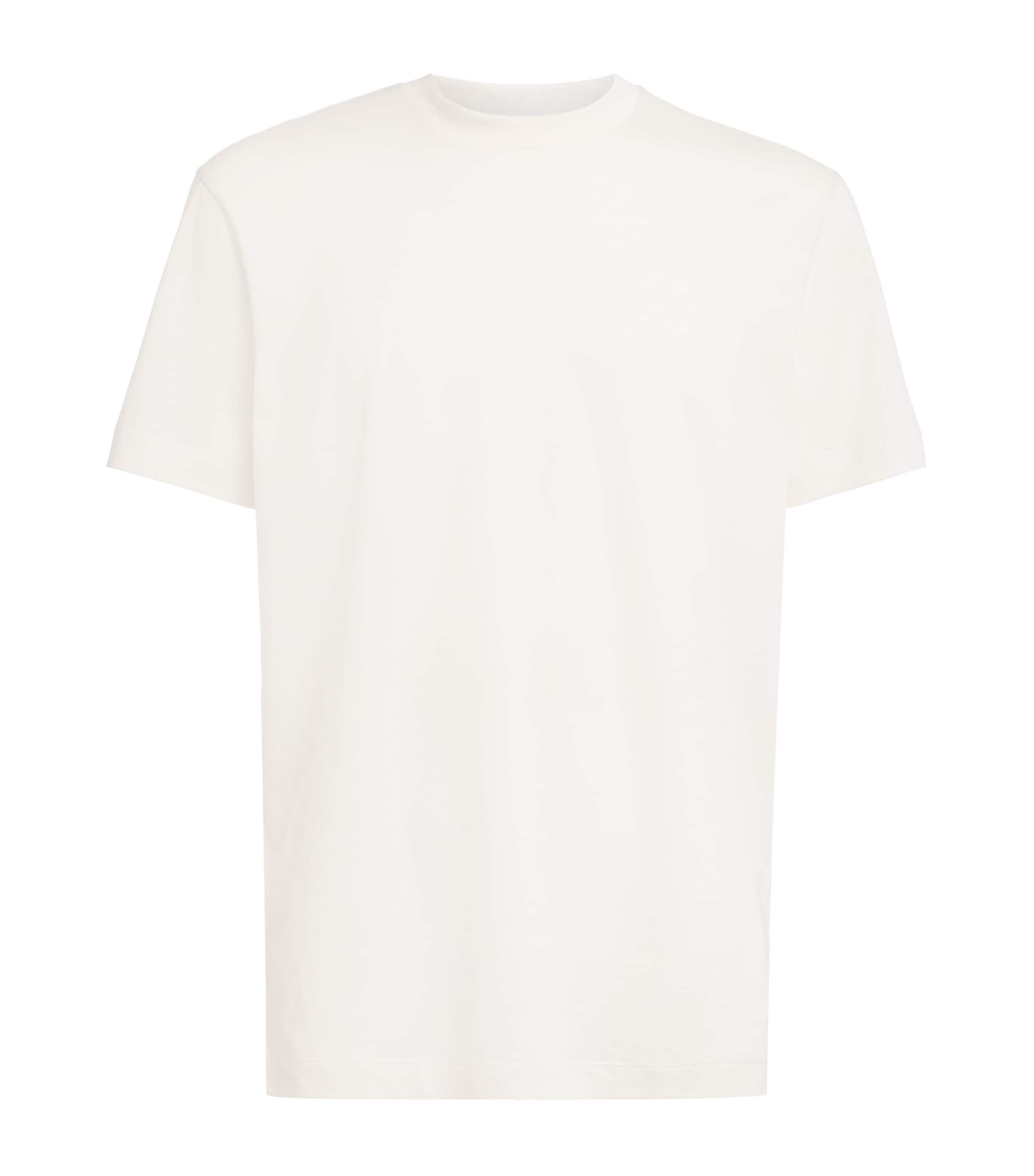 Sunspel Mens Cotton-Silk-Cashmere T-Shirt Whaa White Image 1