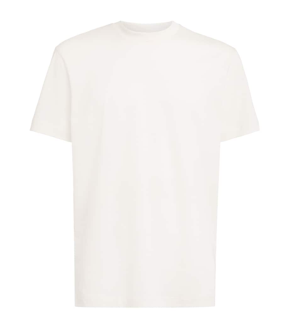 Sunspel Mens Cotton-Silk-Cashmere T-Shirt Whaa White Image 1