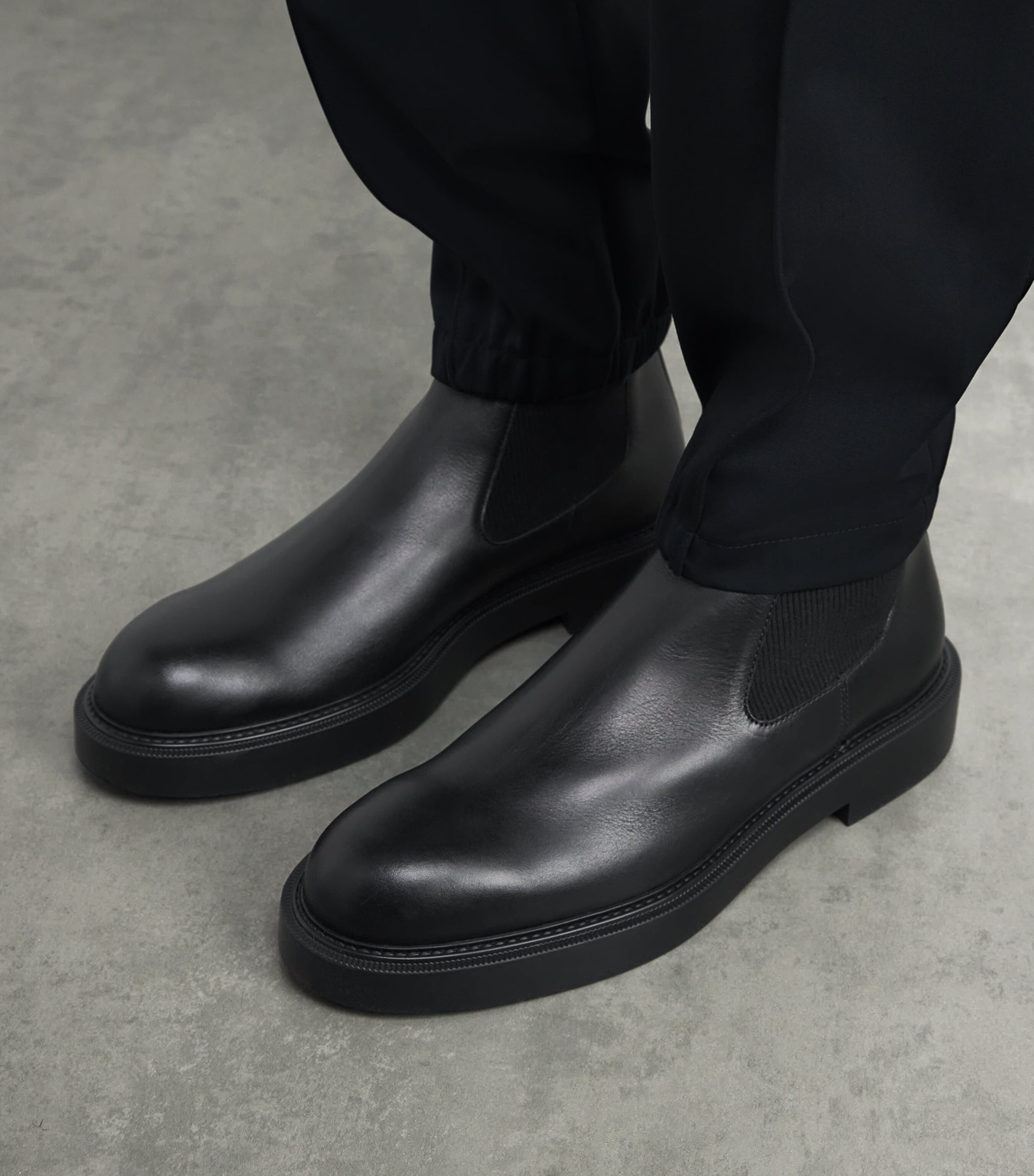 Emporio Armani Black Leather Chelsea Boots | Harrods US