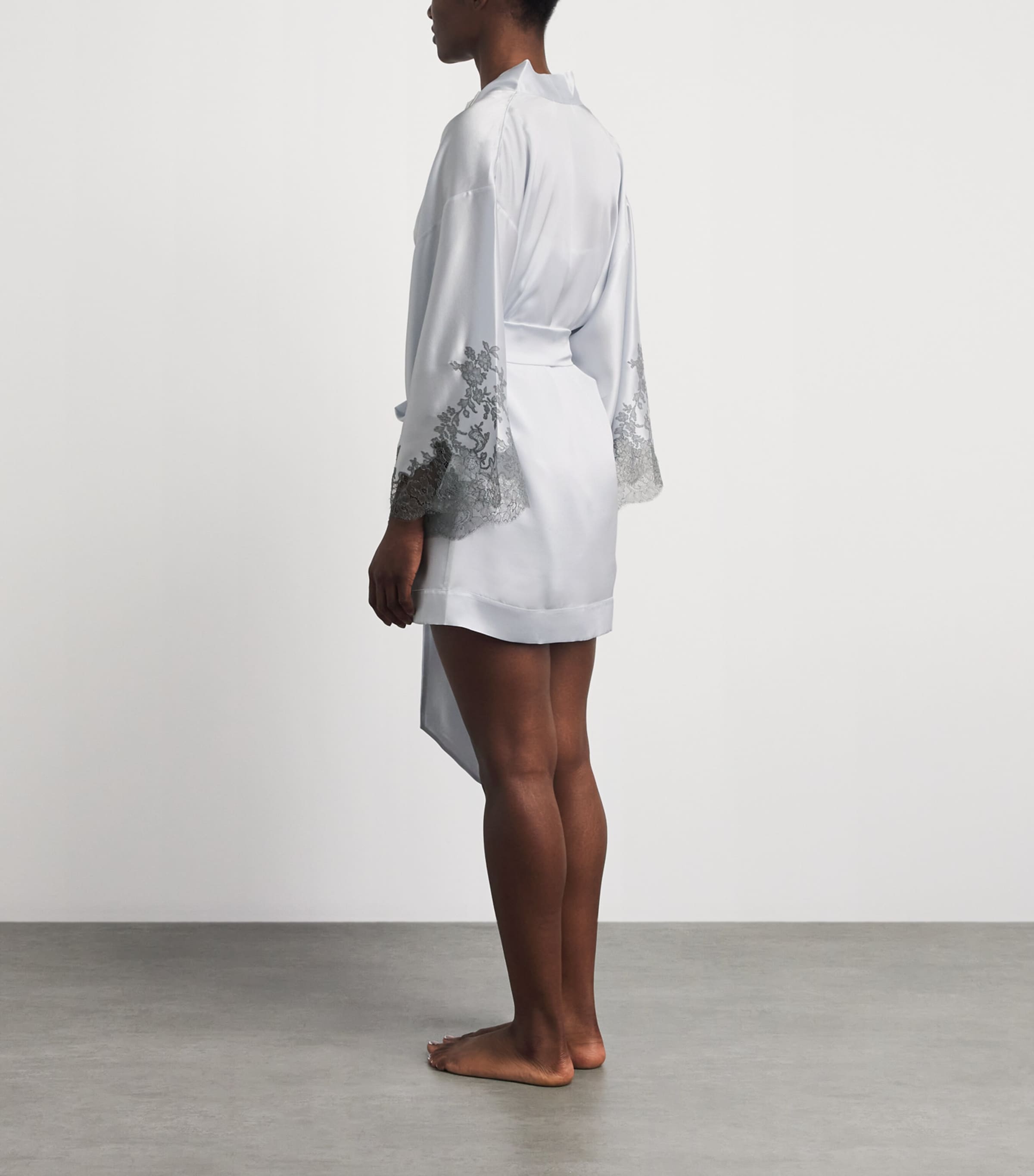Carine Gilson Womens Short Silk Cérès Robe Silvergrey Image 4