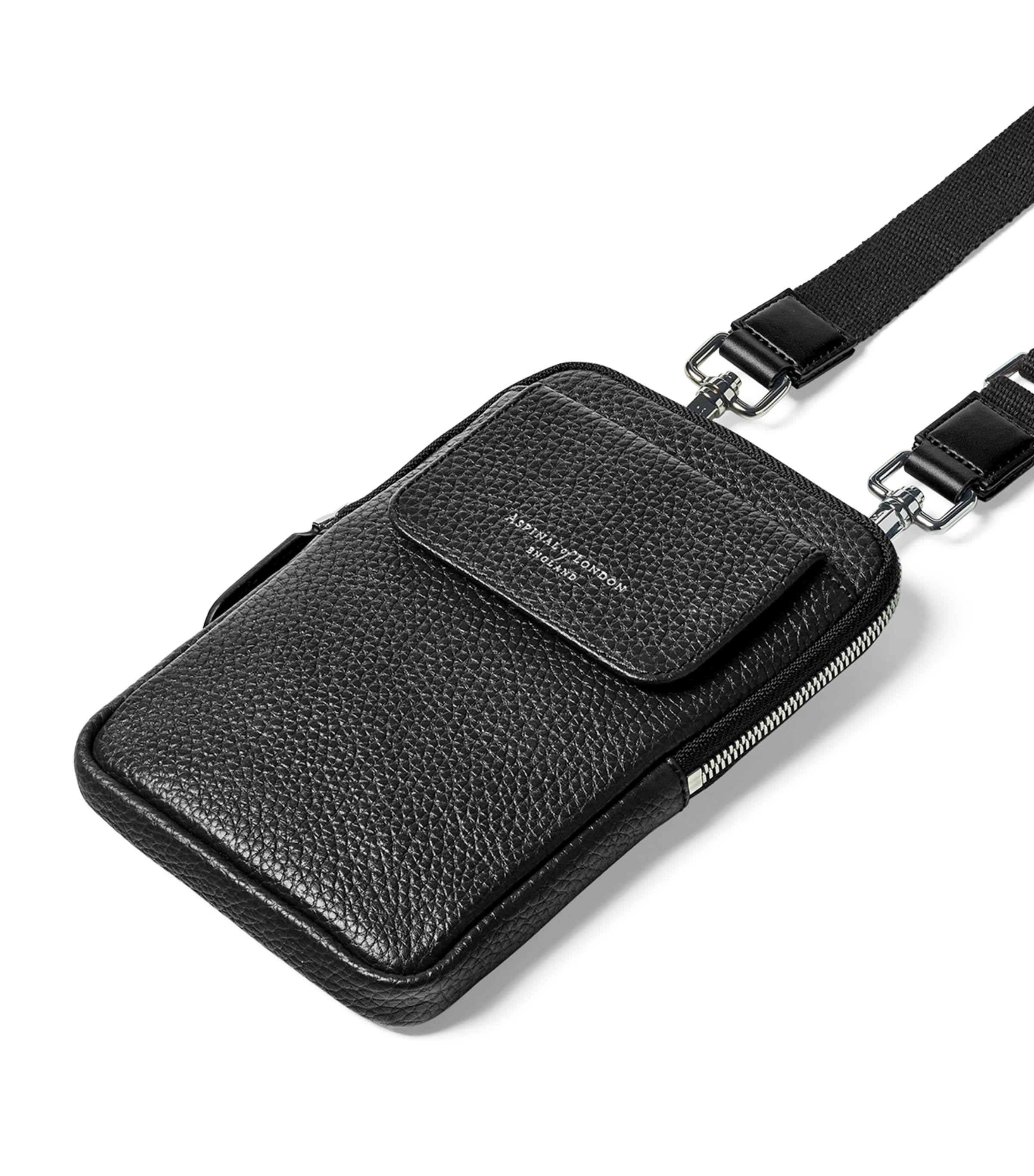 【ASPINAL OF LONDON】London ショルダー付 スマホケース Aspinal Of London Leather Cross-Body Phone Pouch | Harrods UK