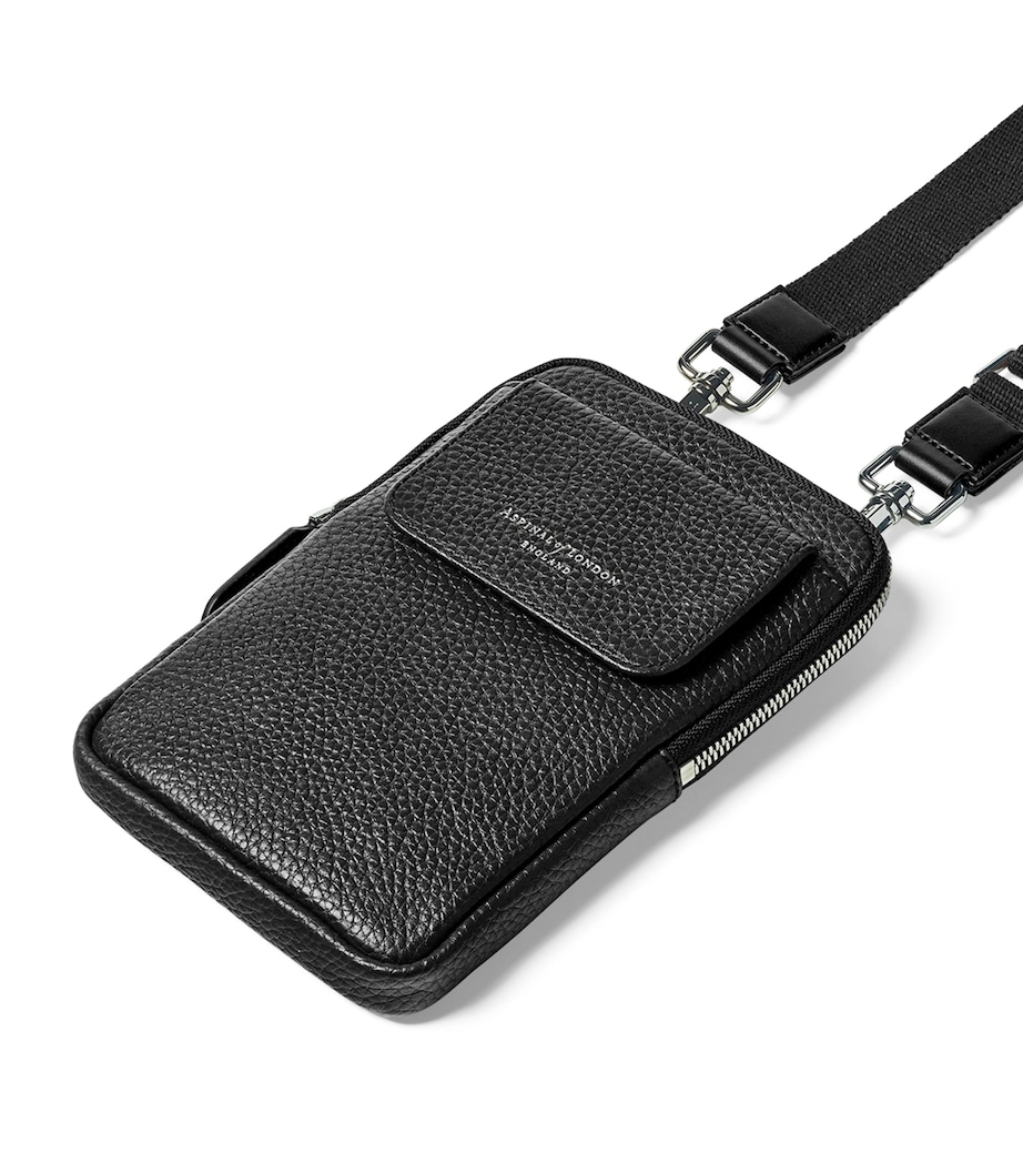 Leather Cross-Body Phone Pouch BLACK Image 4
