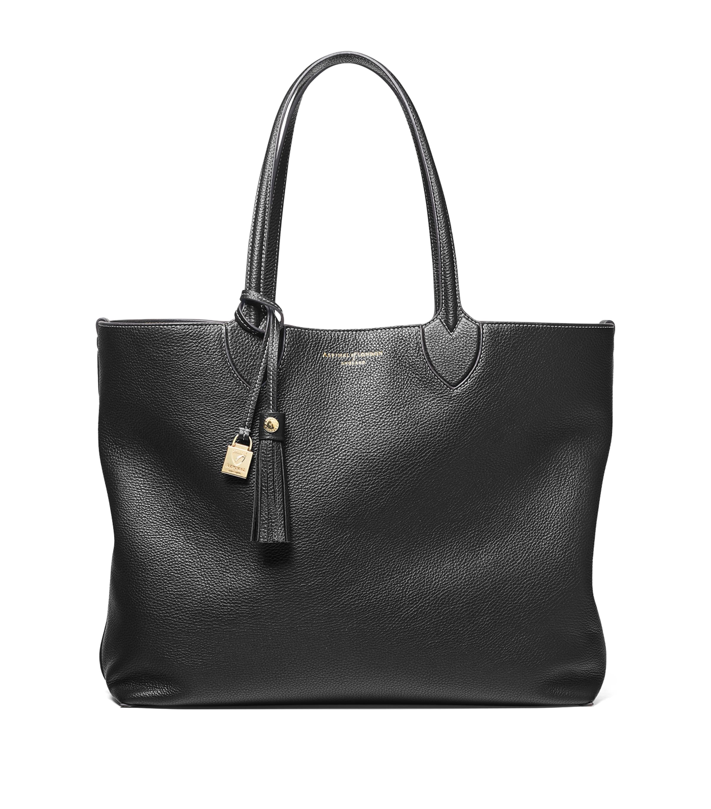 Aspinal Of London Leather Hudson Tote Bag In Black