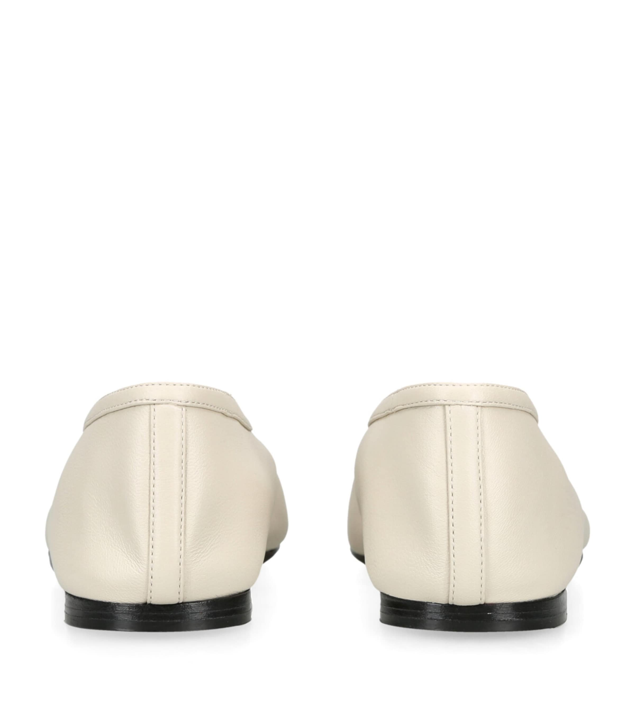 Leather Luna Ballet Flats WHITE Image 4