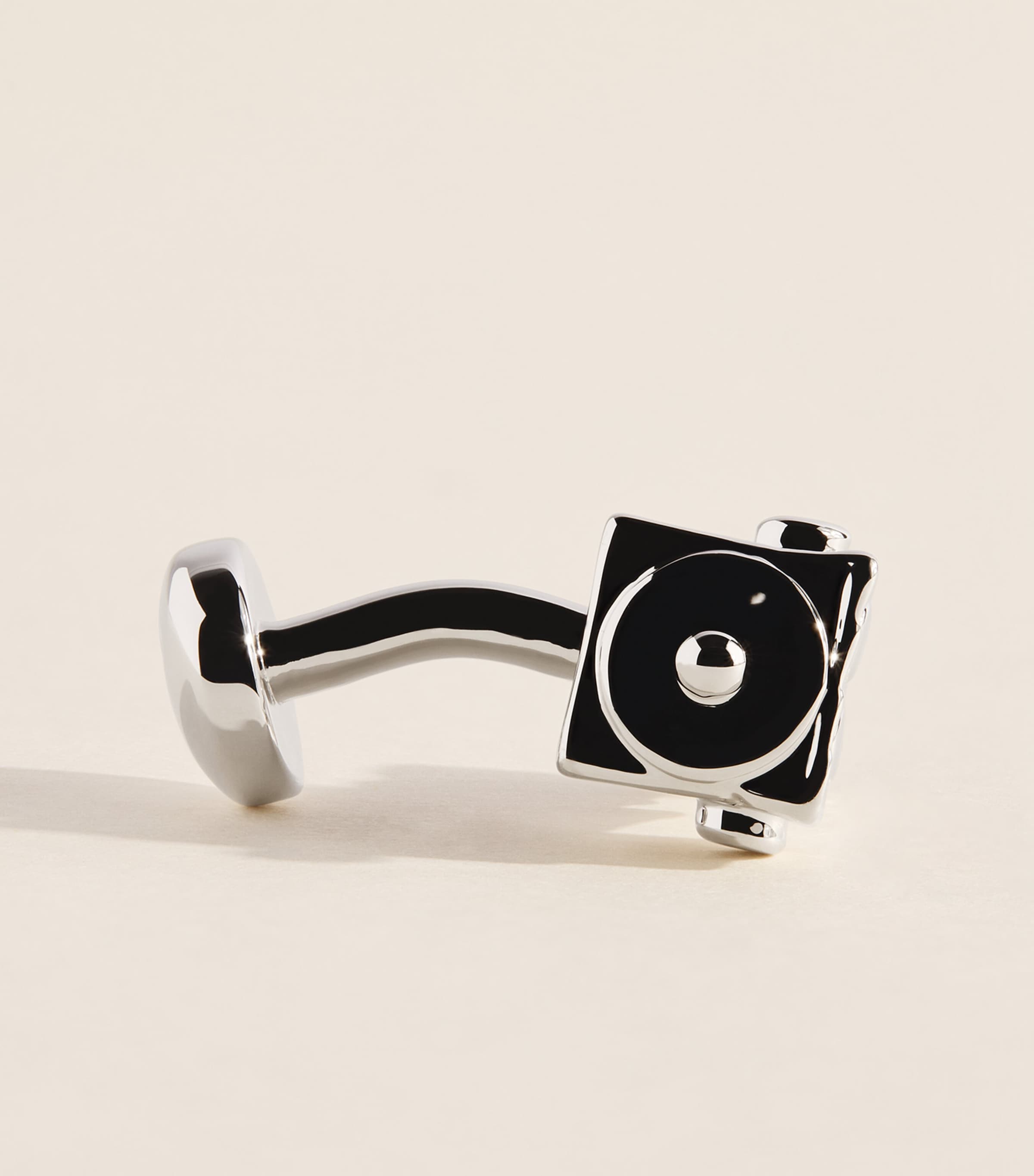 Babette Wasserman Rhodium-Plated Robot Cufflinks Rhodium Image 4