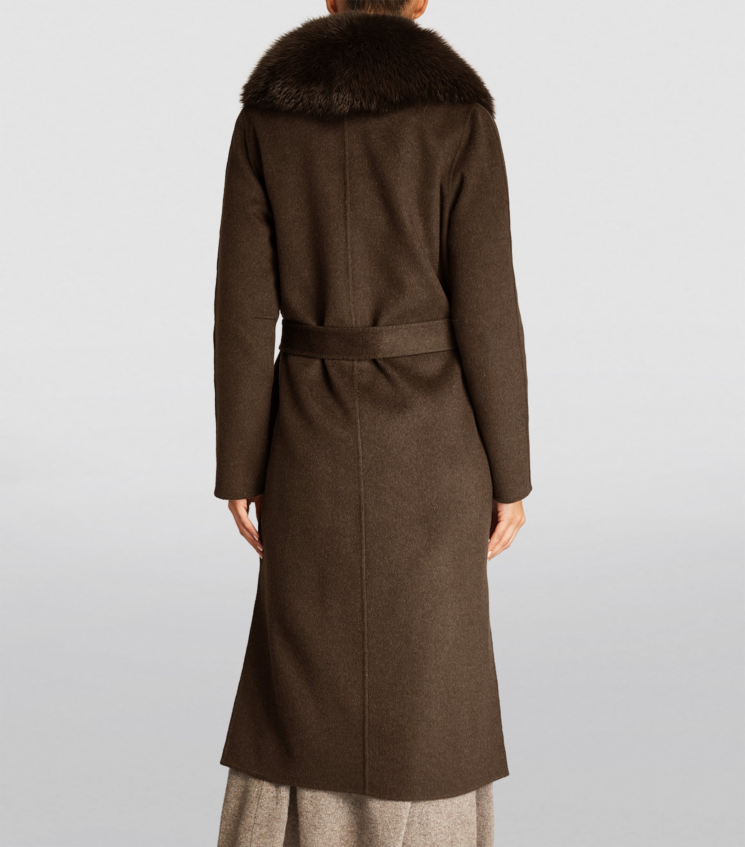 Wool-Cashmere Fur-Trim Coat 204 Image 4