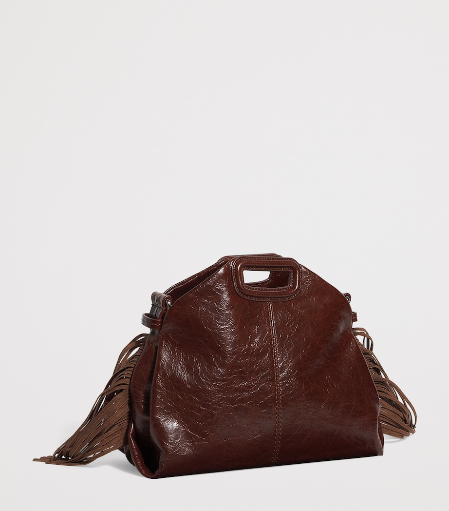 Cracked Leather Miss M Shoulder Bag DARK BROWN Image 3