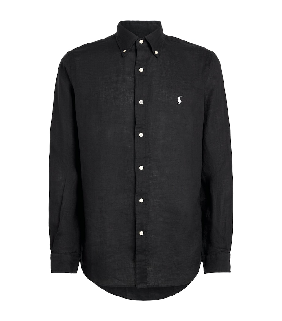 Polo Ralph Lauren Black Linen Custom-Fit Polo Pony Shirt | Harrods UK Polo Ralph Lauren Black Linen Custom-Fit Polo Pony Shirt | Harrods UK