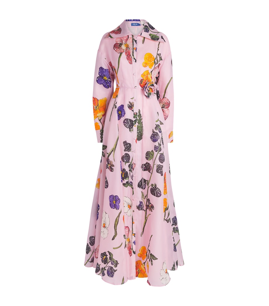 LEO LIN Womens Silk Floral Josephine Maxi Gown Wildbloom Image 1