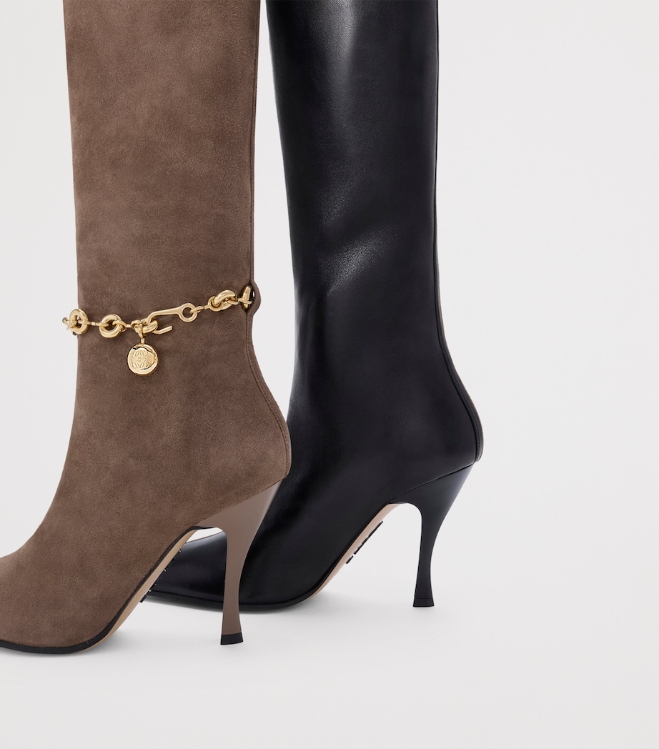 Leather New Comic Knee-High Boots 90 BLACK/CIGAR Image 5