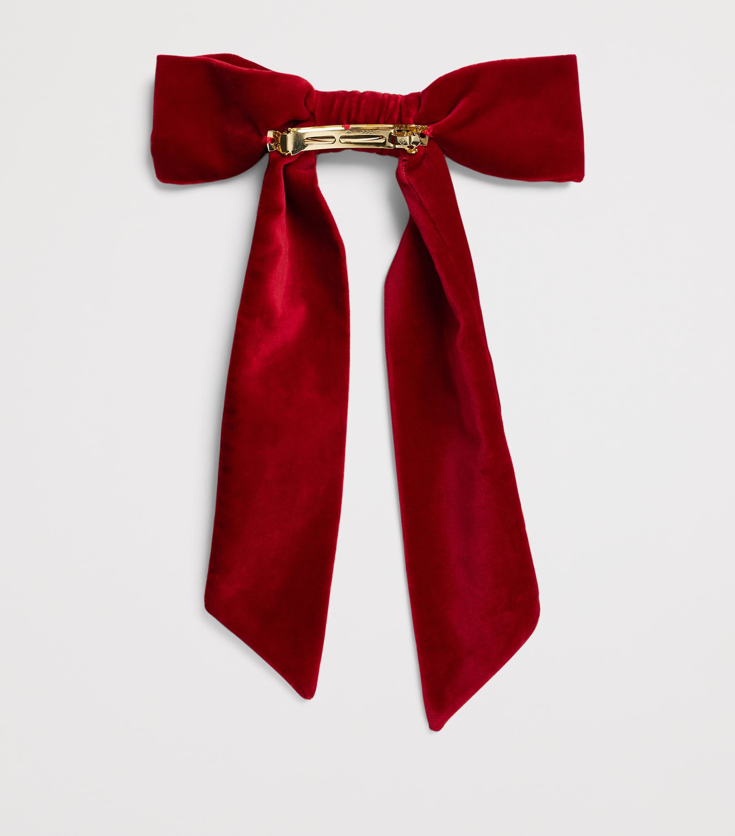 Velvet Ribbon Hair Clip ROUGE Image 2