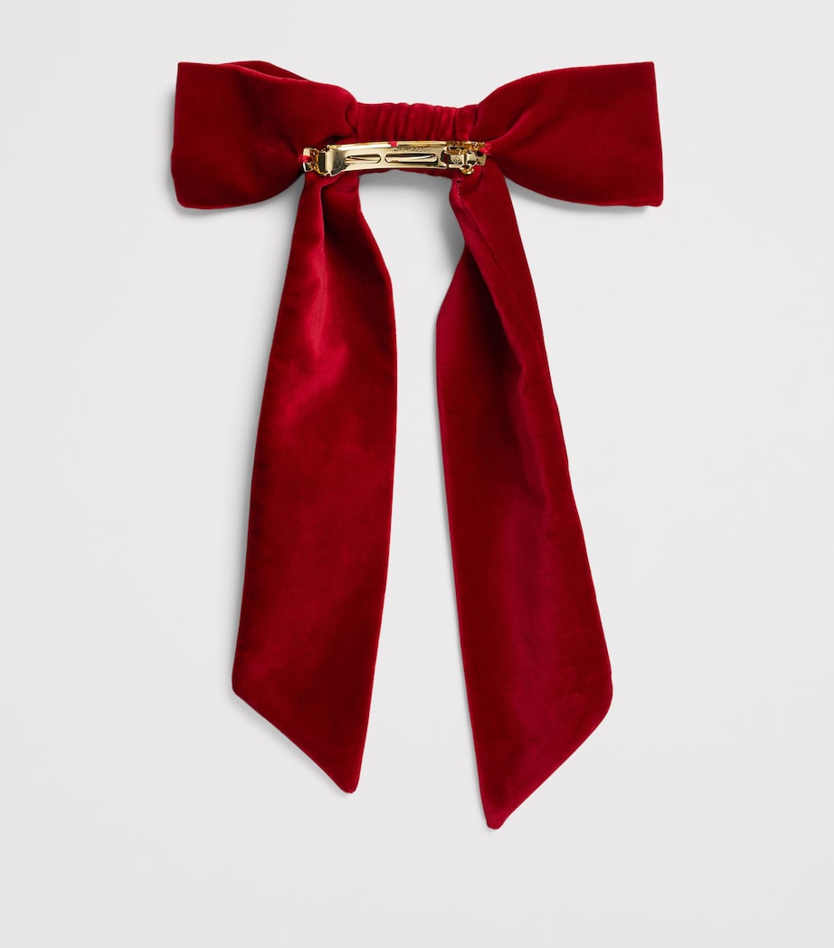 Velvet Ribbon Hair Clip ROUGE Image 2