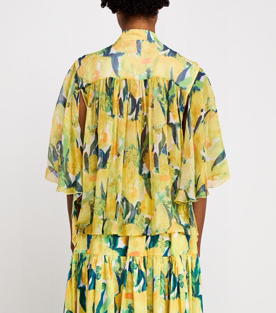 Silk Floral Frappe Blouse YE02 ZESTY Image 5