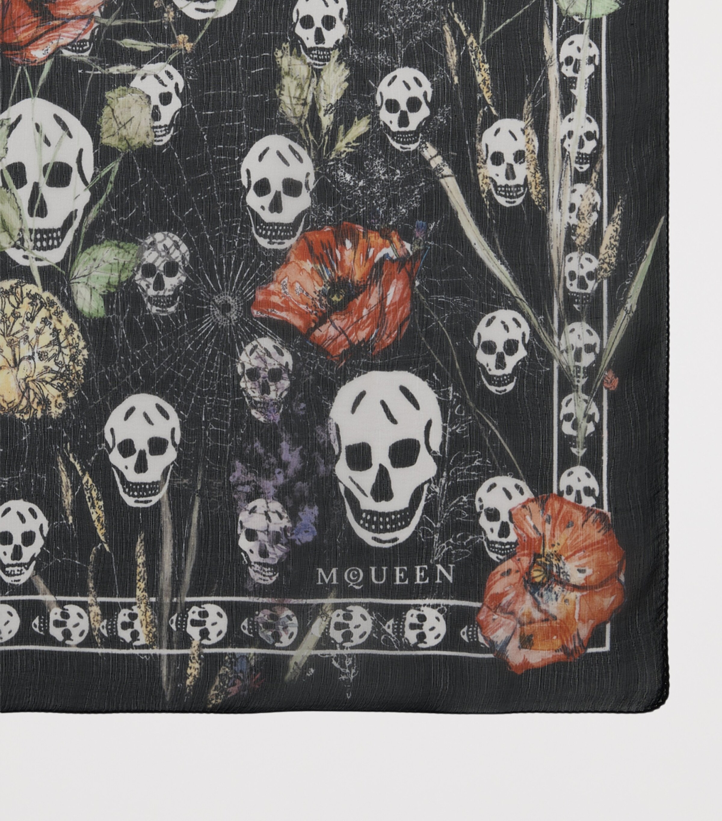 McQueen Silk Spider Floral Scarf Image 4