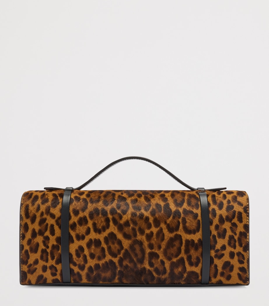Leopard Calf Hair May Clutch Bag BROWN Image 2