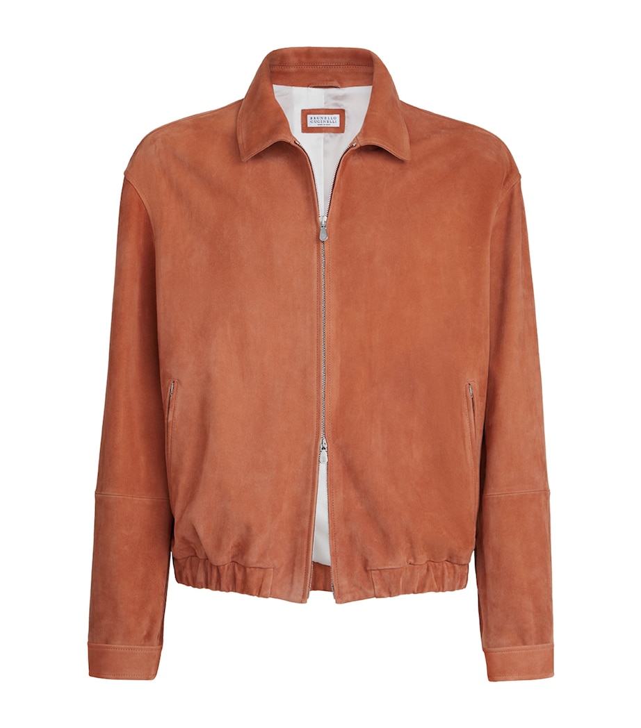 Brunello Cucinelli Mens Suede Zip-Up Jacket Image 1