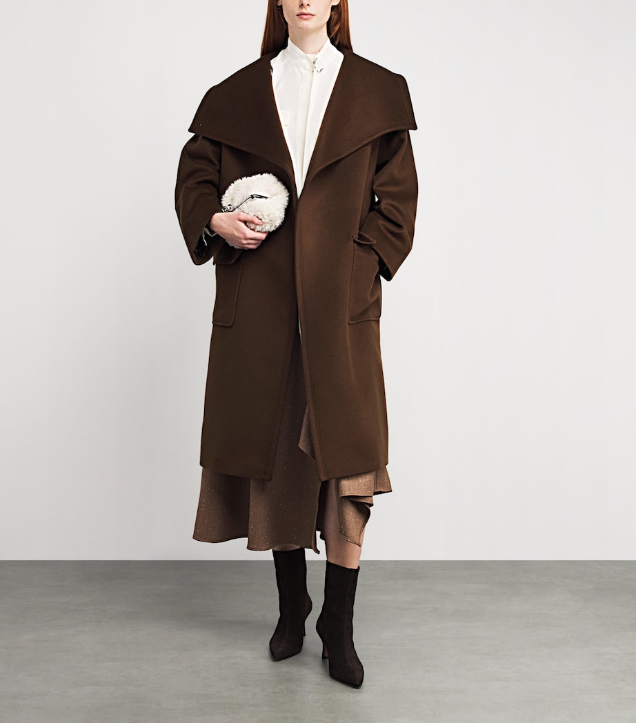 Wool-Cashmere Wrap Coat BROWN Image 2