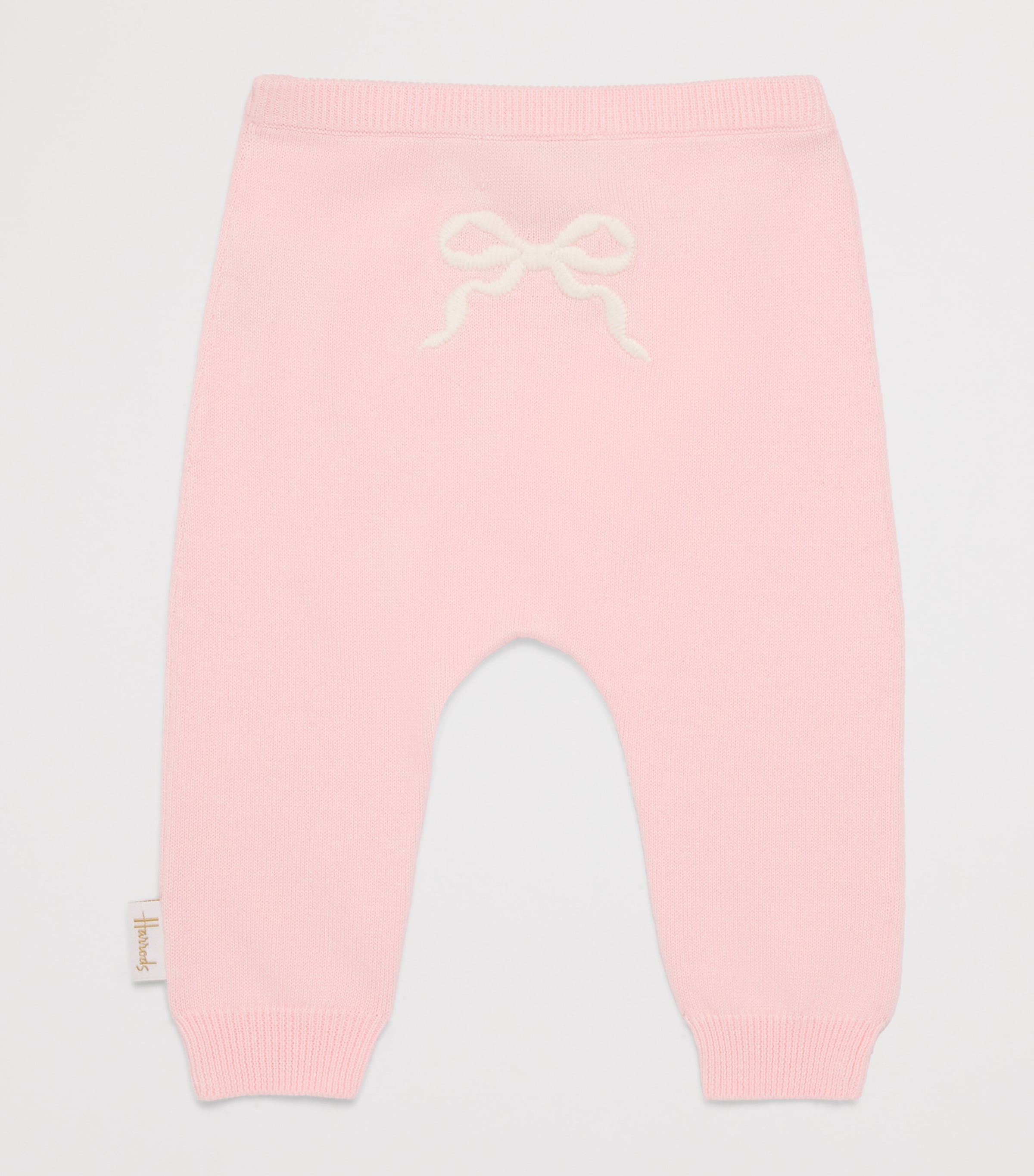 Harrods Cotton Bow Trousers (0-18 Months) Pink Image 2