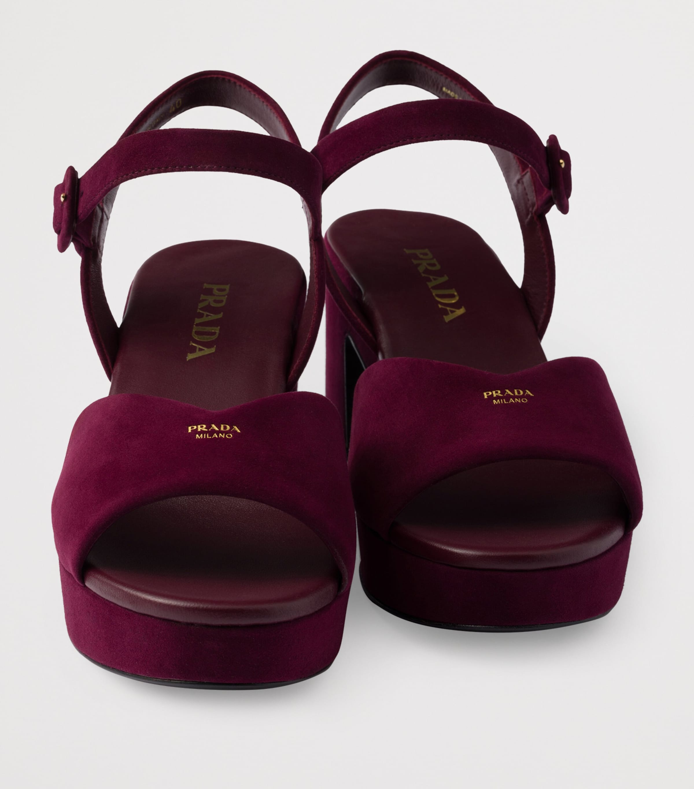 Prada Suede Padded Heeled Sandals 65 Image 5