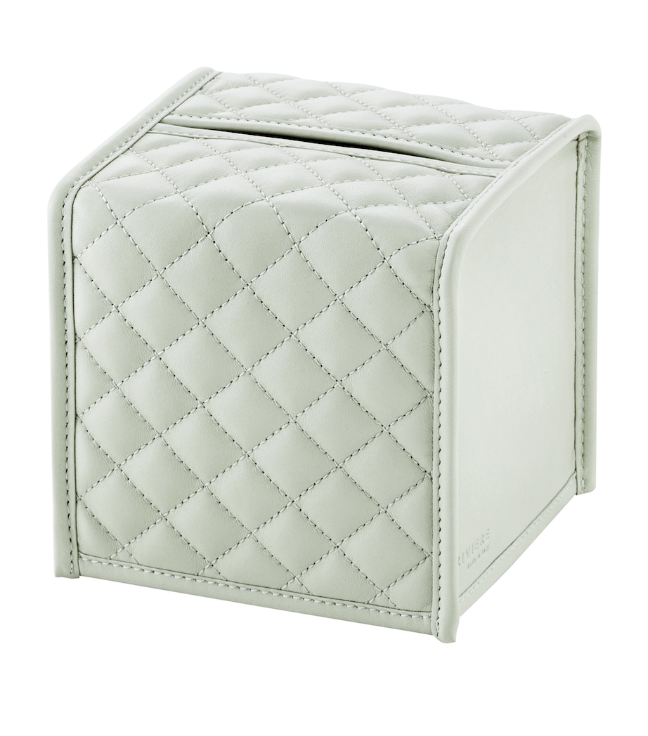 Leather Square Elba Diamonds Tissue Box CELADON GREEN Image 1