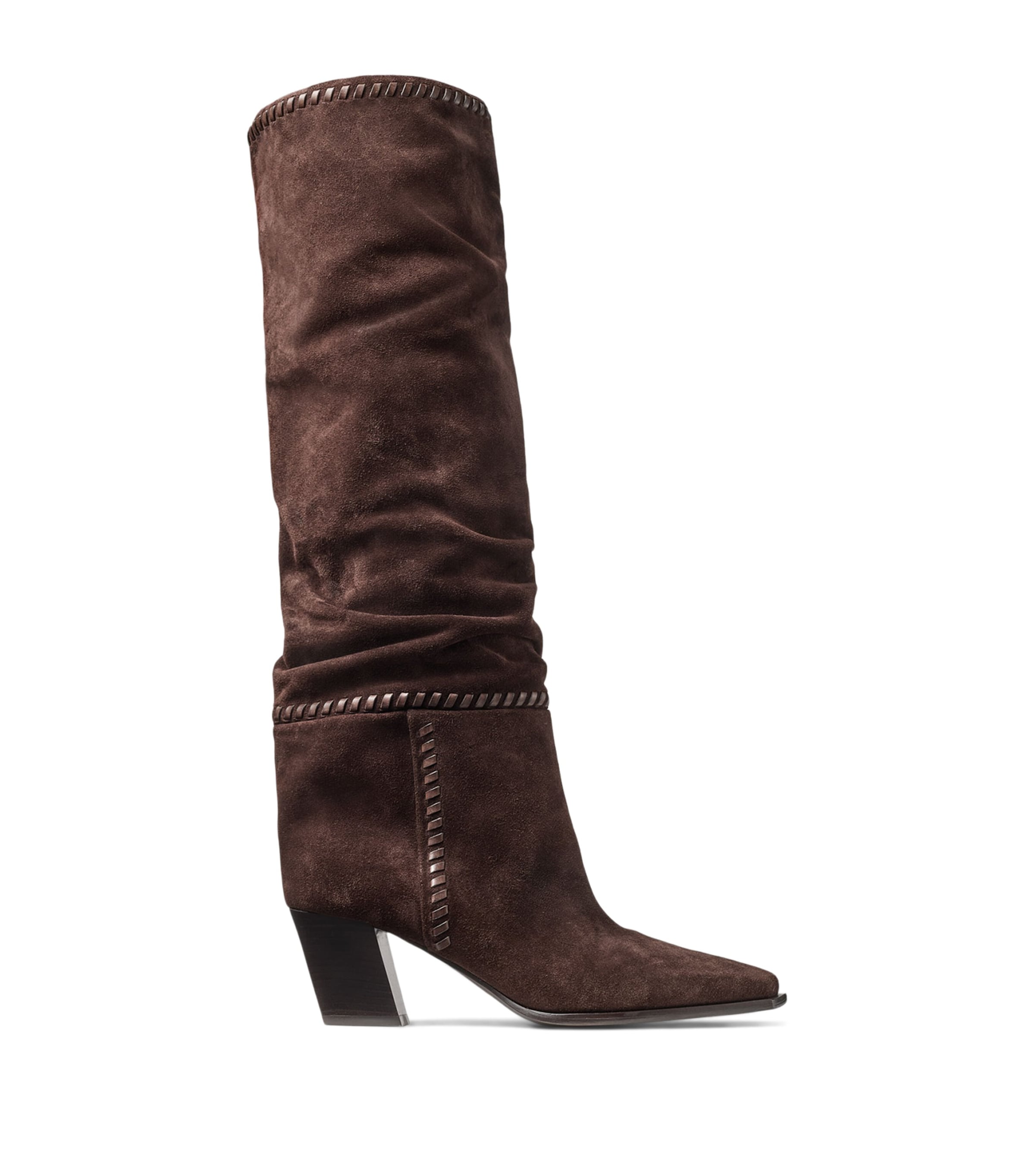 Jimmy Choo Cece 60 Suede Knee-high Boots In Brown