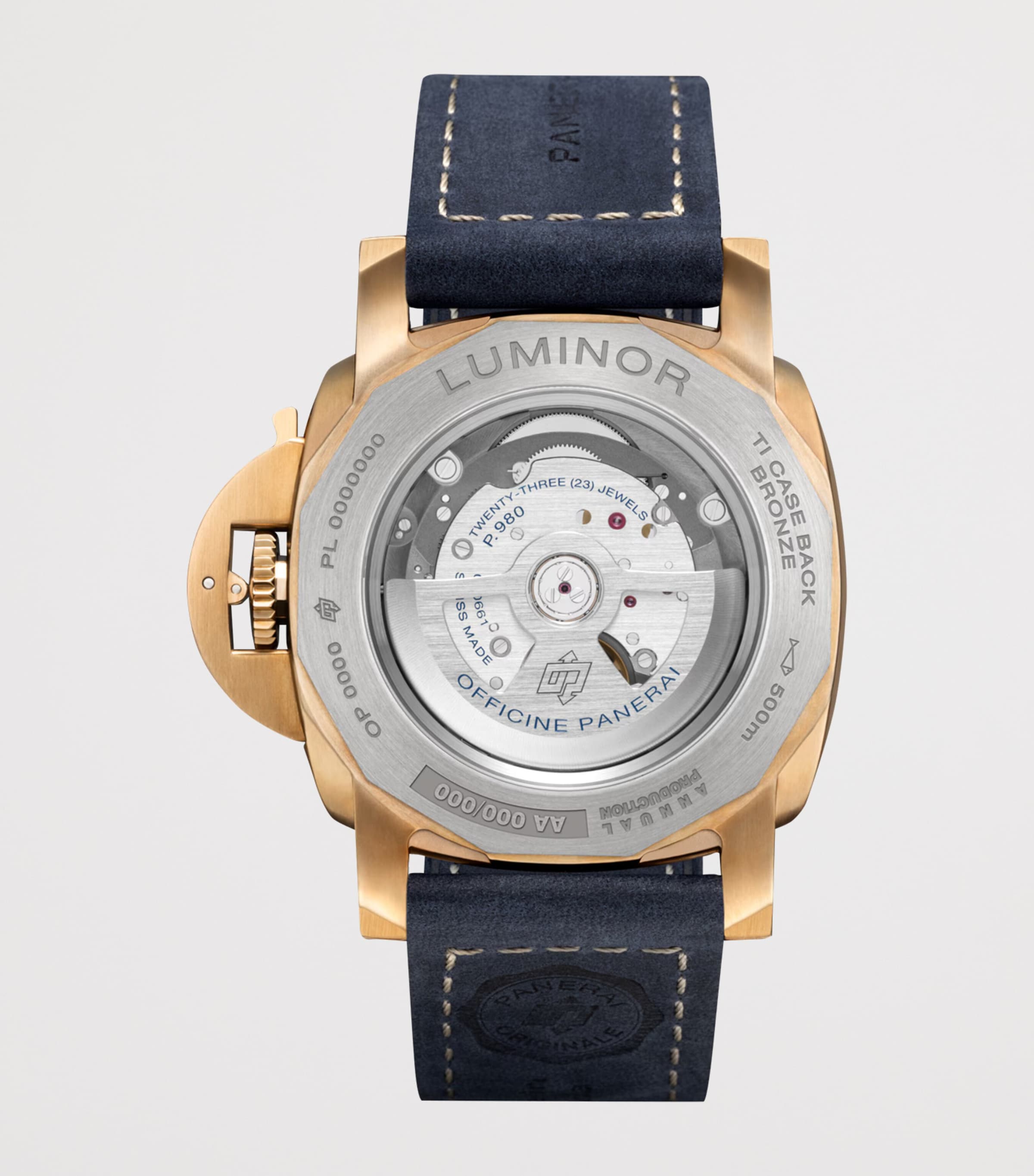 Panerai Bronzo Luminor Marina Watch 44mm Blue Image 3
