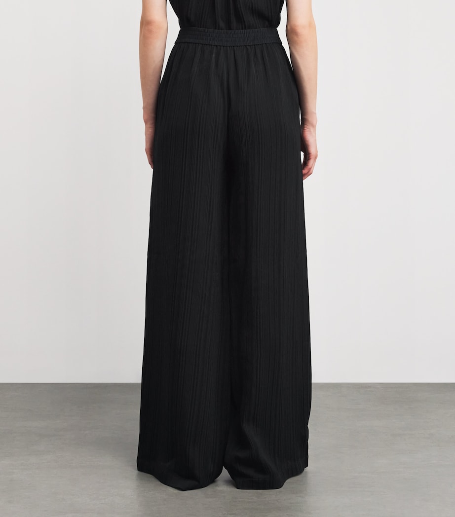 Jacquard Pleated Mawn Trousers BLACK Image 4