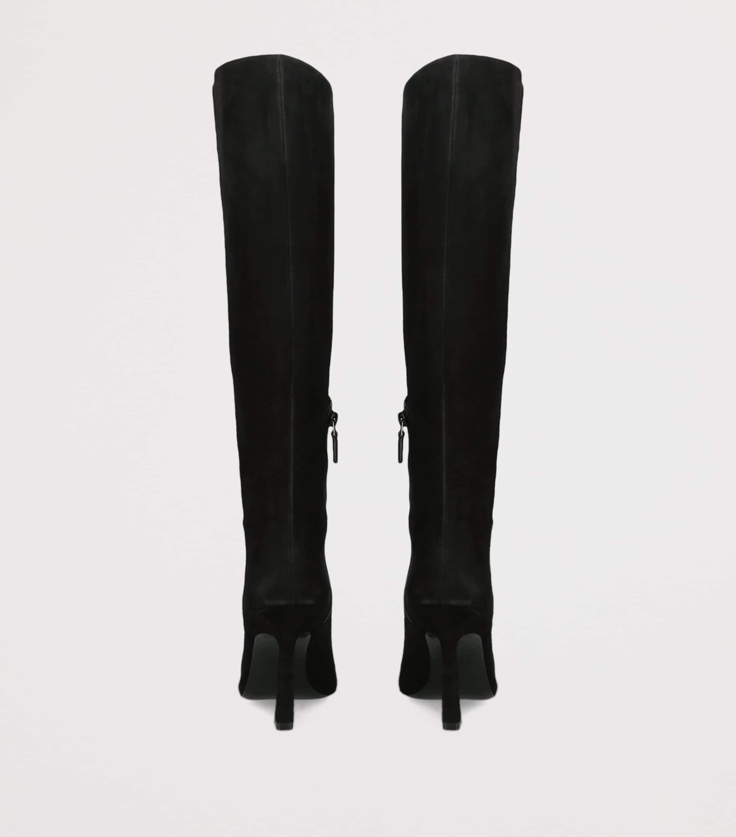 Stuart Weitzman Suede Vinnie Zip Knee-High Boots 100 Black Image 3