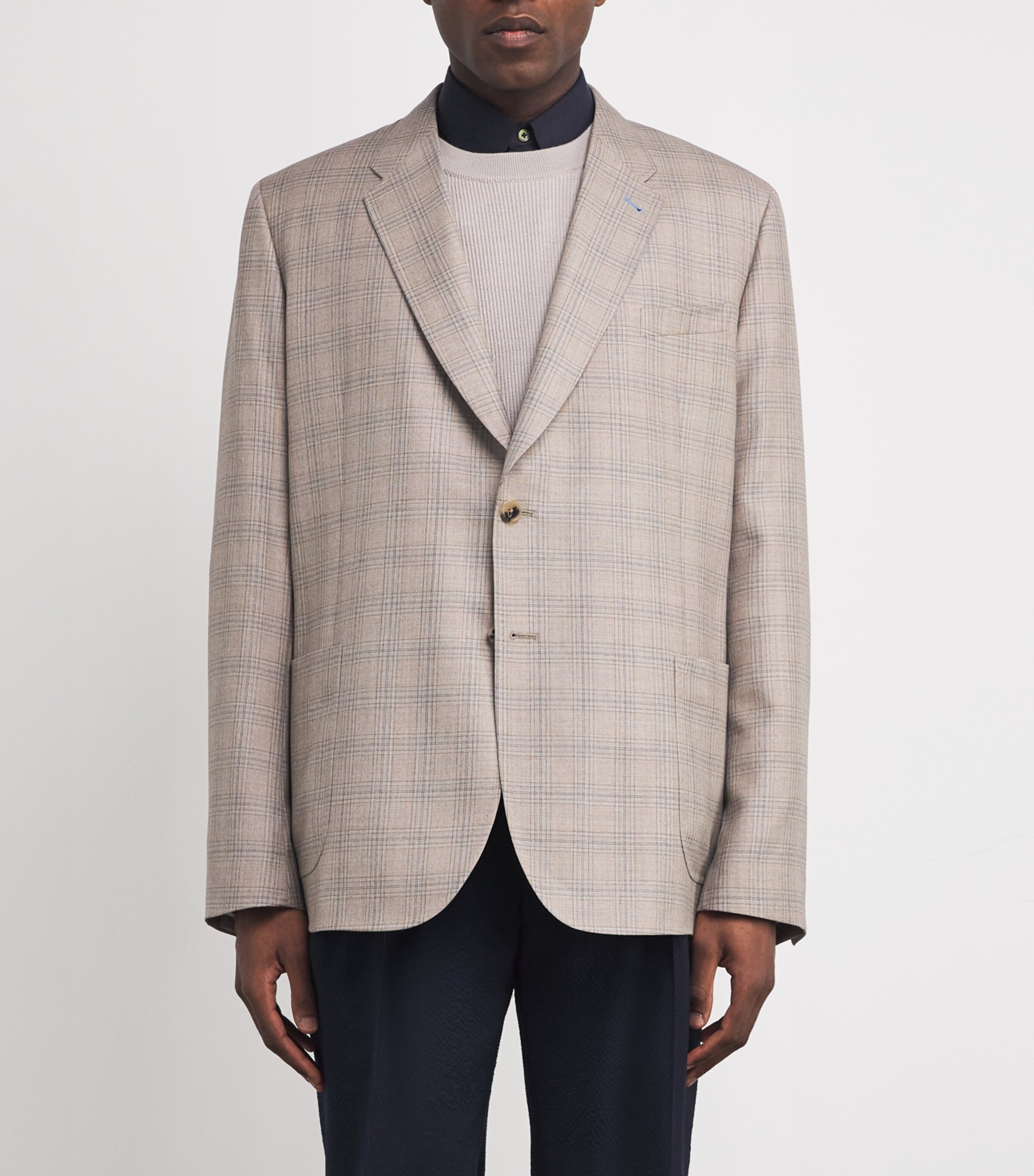 Wool Check Blazer 60_LIGHT BEIGE Image 3