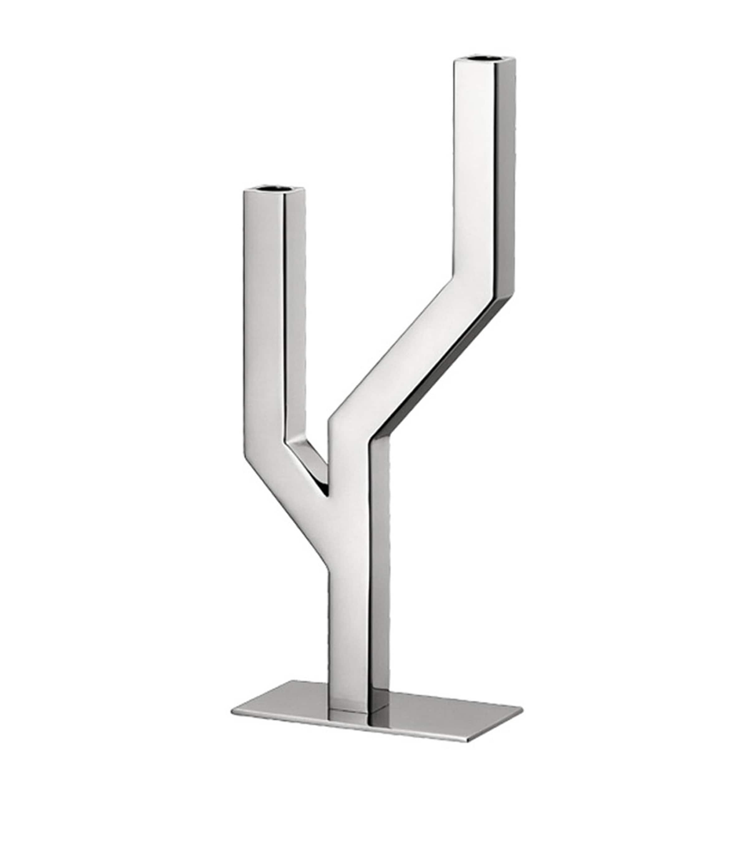 Christofle Arborescence Stainless Steel Candelabra In Metallic