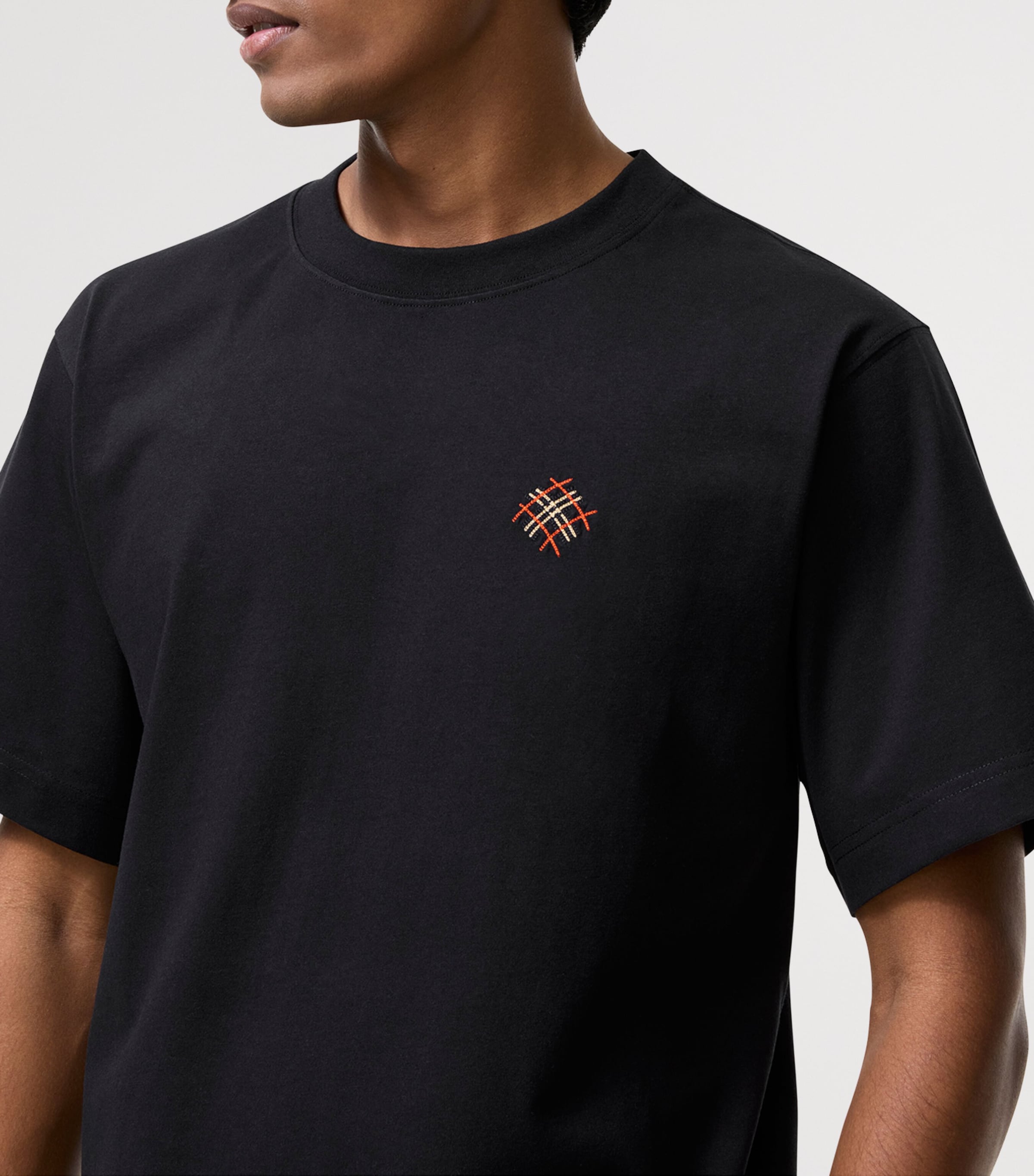 Burberry Mens Cotton Embroidered Logo T-Shirt Black Image 4