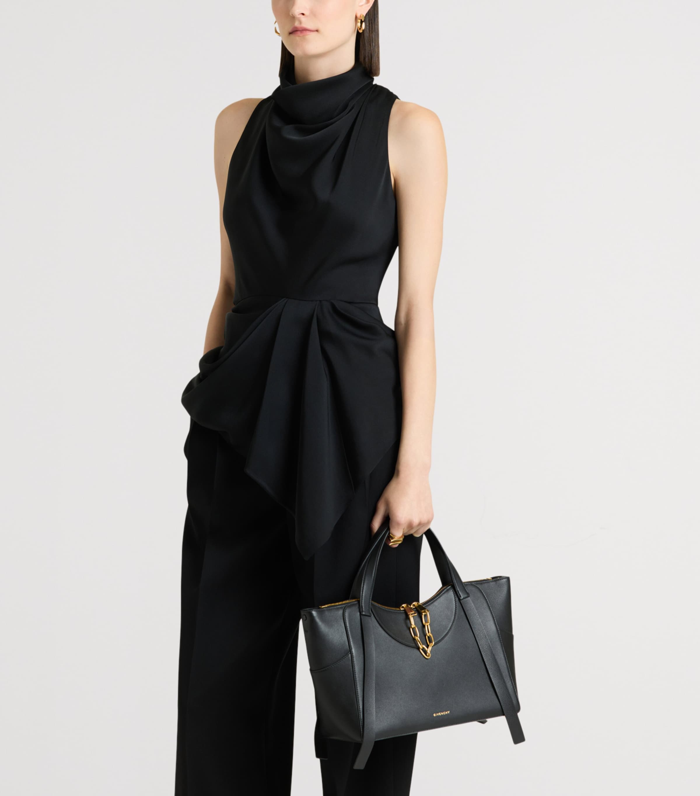 Givenchy Womens Draped Cowl-Neck Blouse Image 4