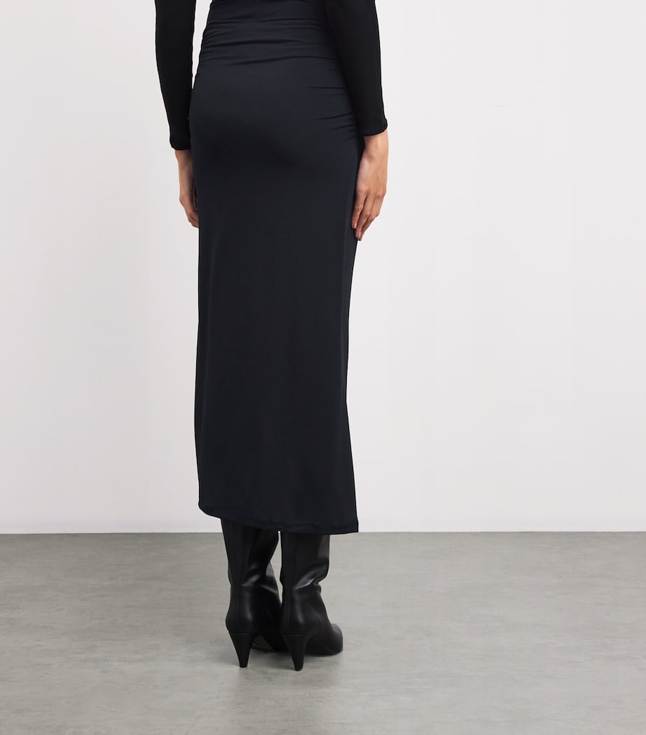 Wolford Womens Crepe Jersey Midi Skirt Black Image 4