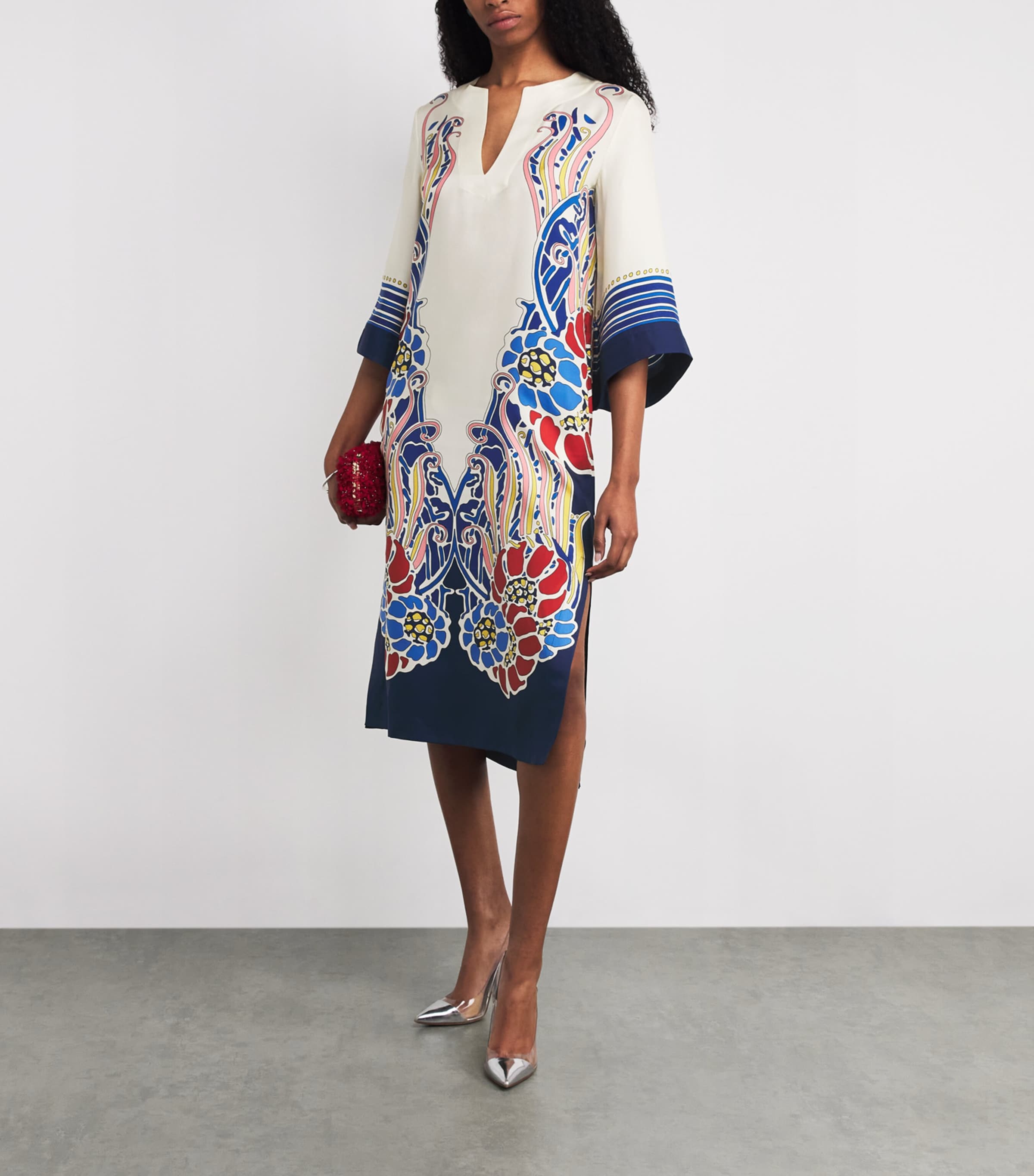 Silk Lemuria Print Kaftan BU03LEMURIA PLACEE Image 2