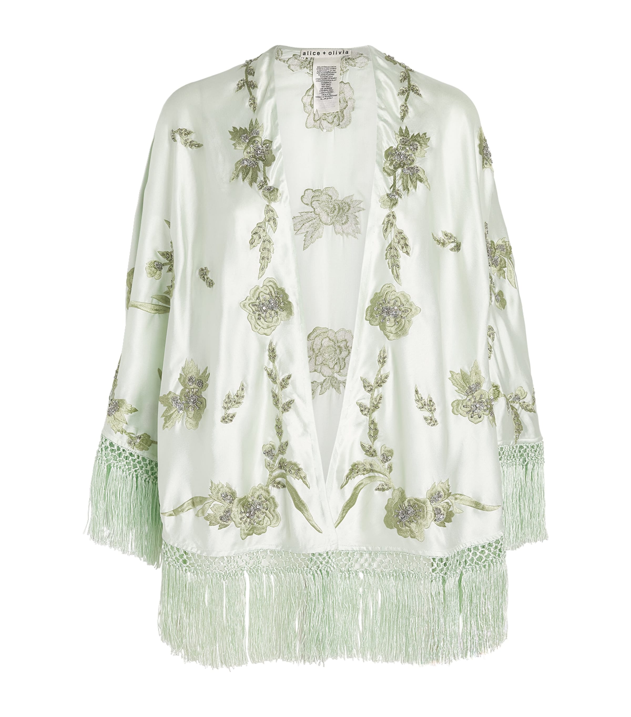 Alice+Olivia Womens Marlene Shawl Scarf Green Lily/mlti Image 1
