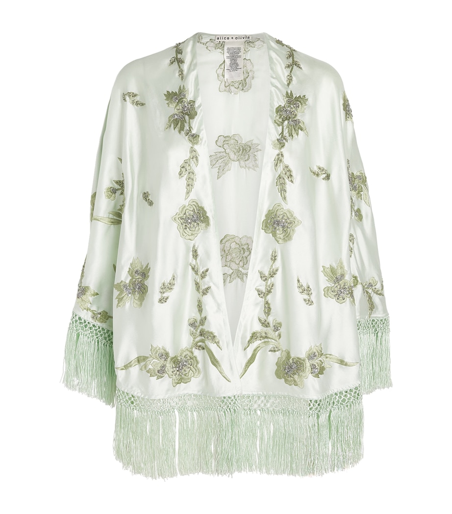 Alice+Olivia Womens Marlene Shawl Scarf Green Lily/mlti Image 1