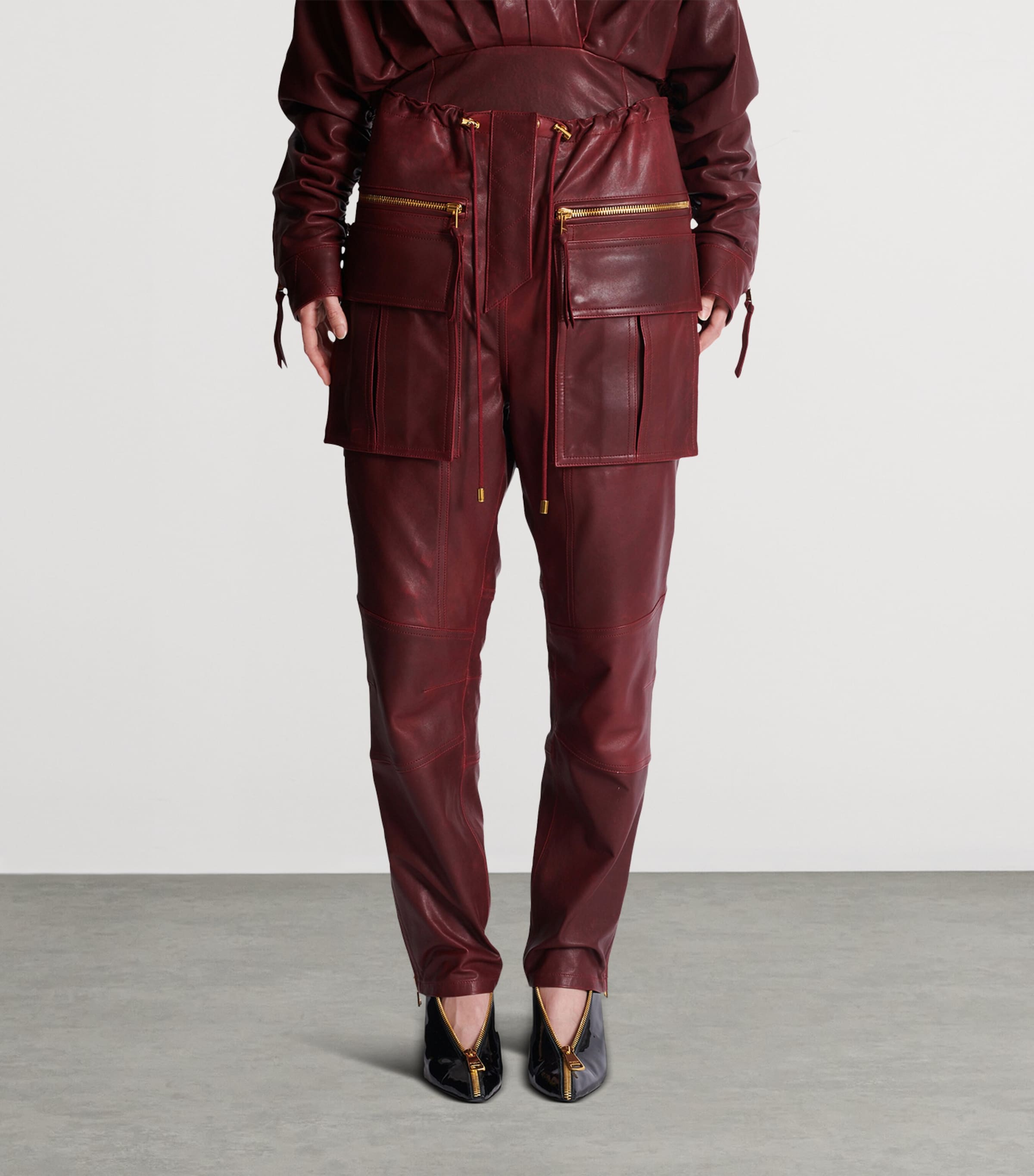 Lambskin Cargo Trousers 3AR AUBERGINE Image 6