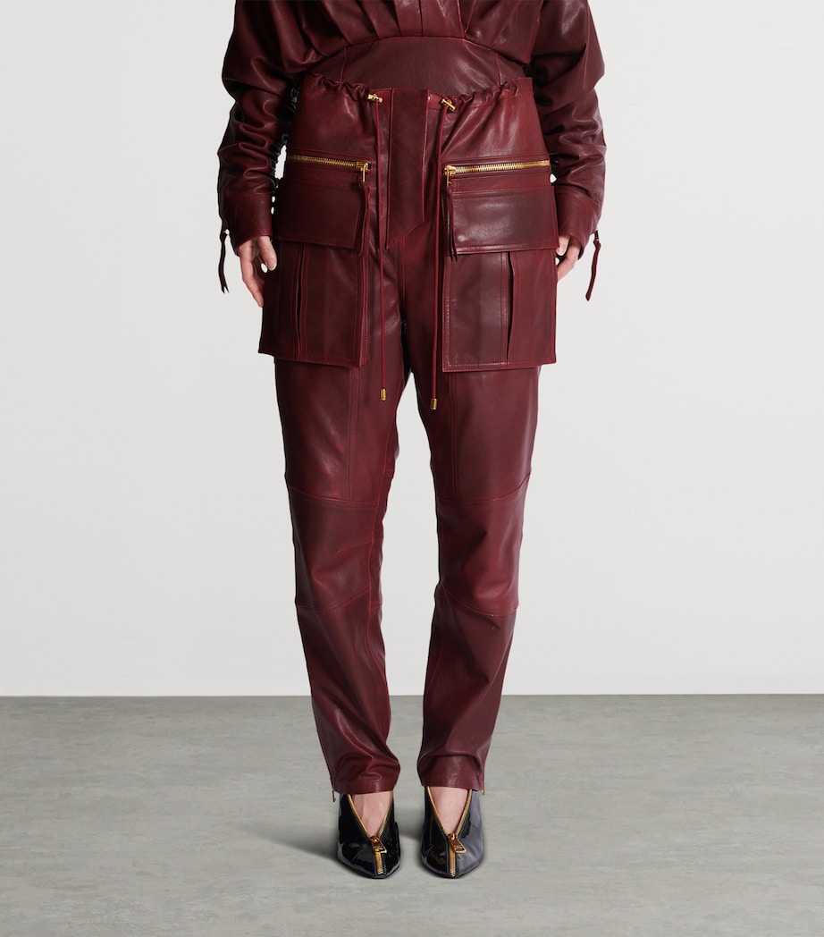 Lambskin Cargo Trousers 3AR AUBERGINE Image 6