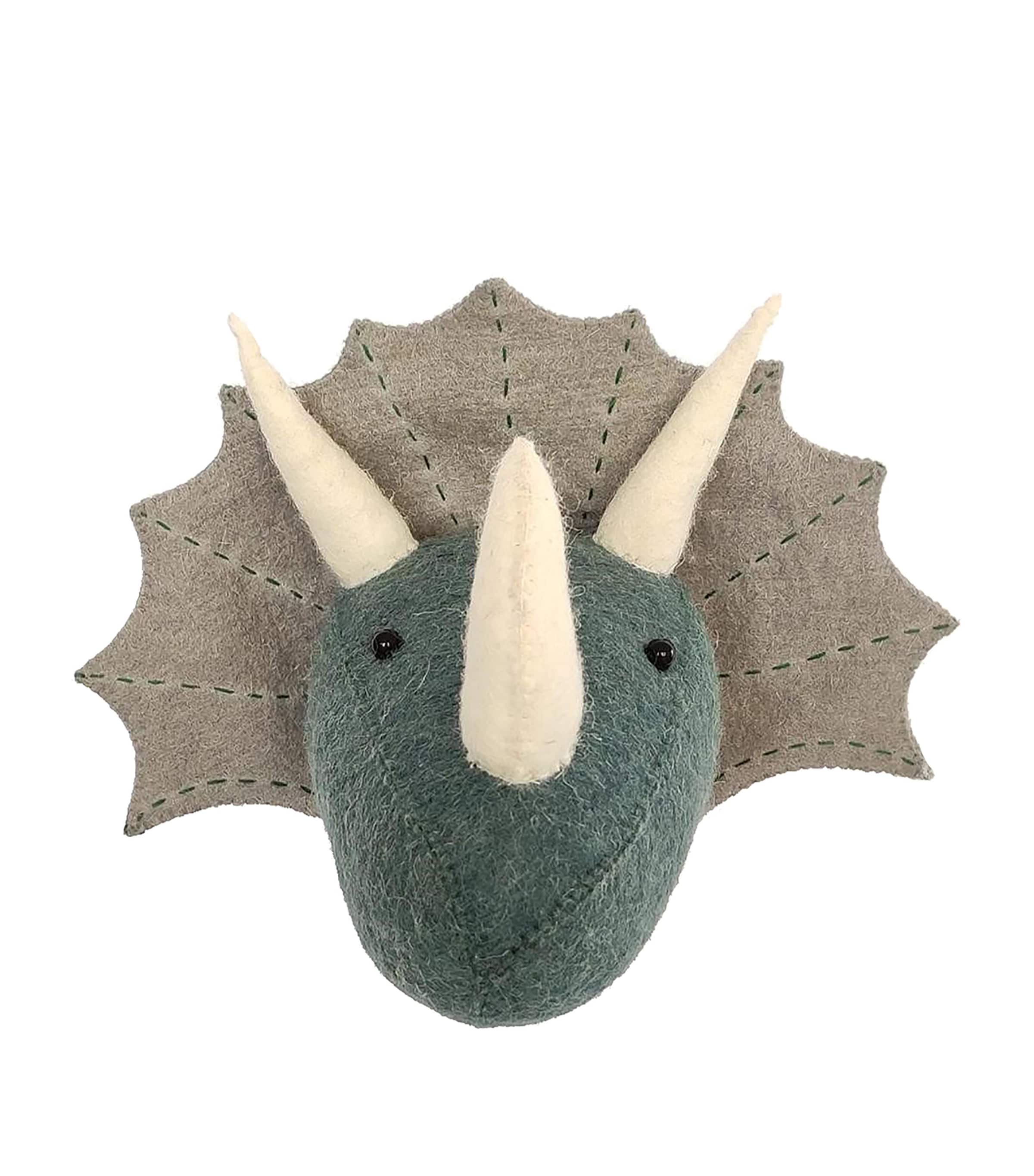 Fiona Walker Triceratops Head Wall Decoration (25cm) | Baby Furniture | Cot Mobiles | Toys | Baby & Toddler Toys