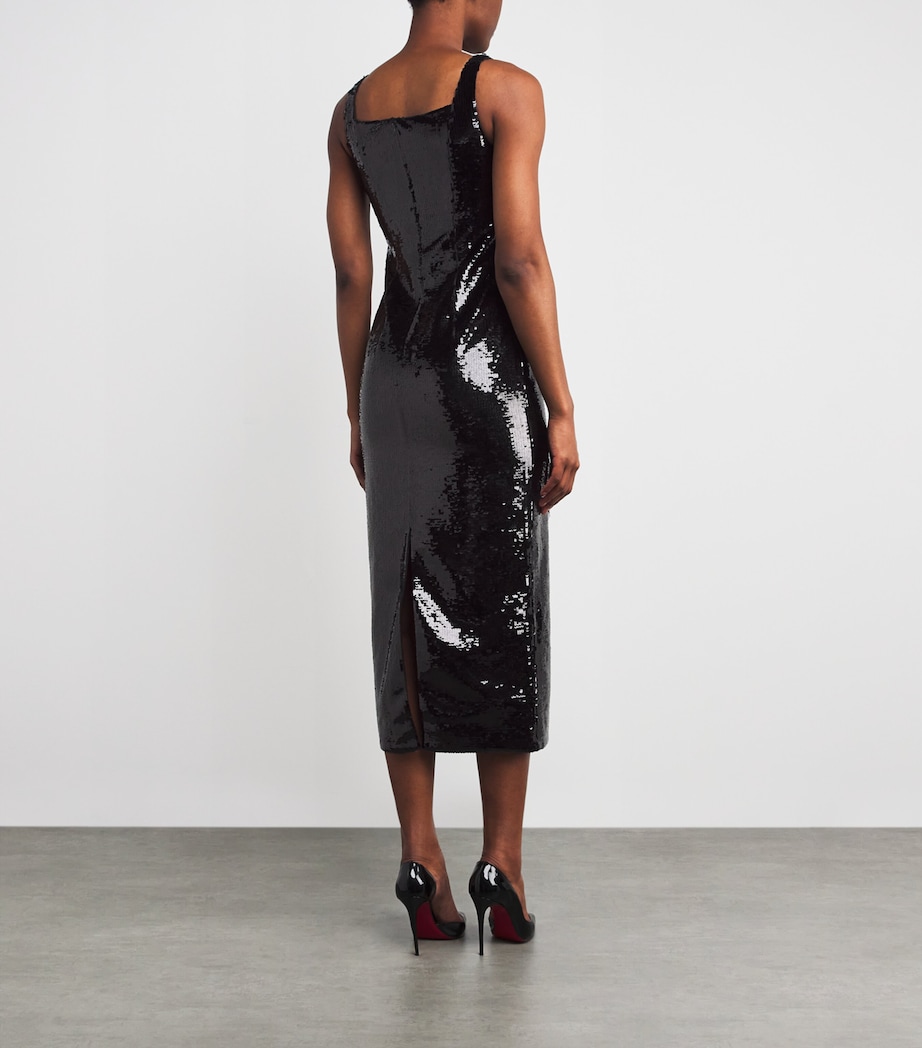 Embellished Marilyn Midi Dress BLACK Image 3