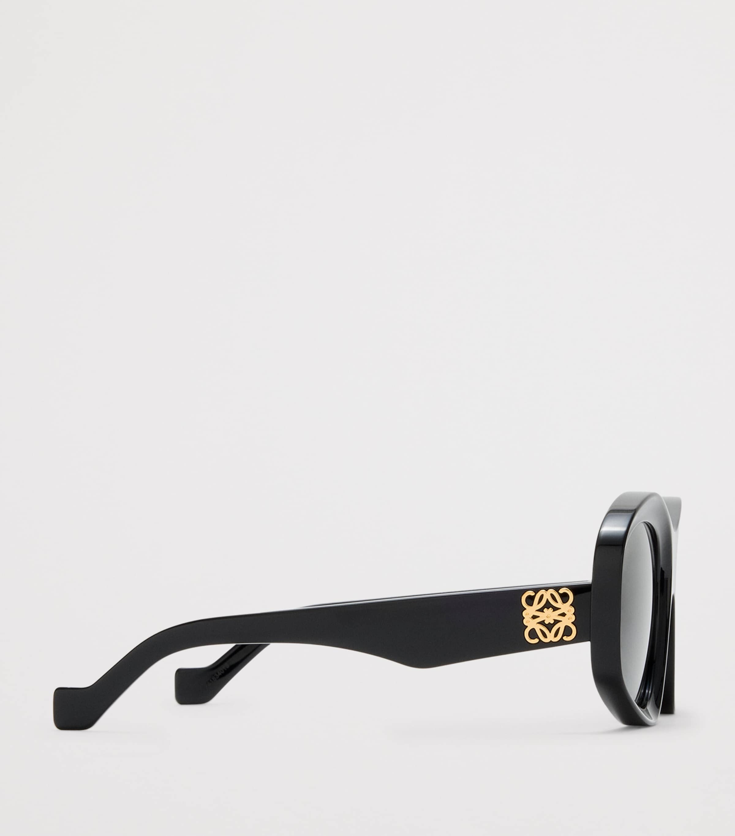 Acetate Pentagon Bevelled Sunglasses BLACK Image 3
