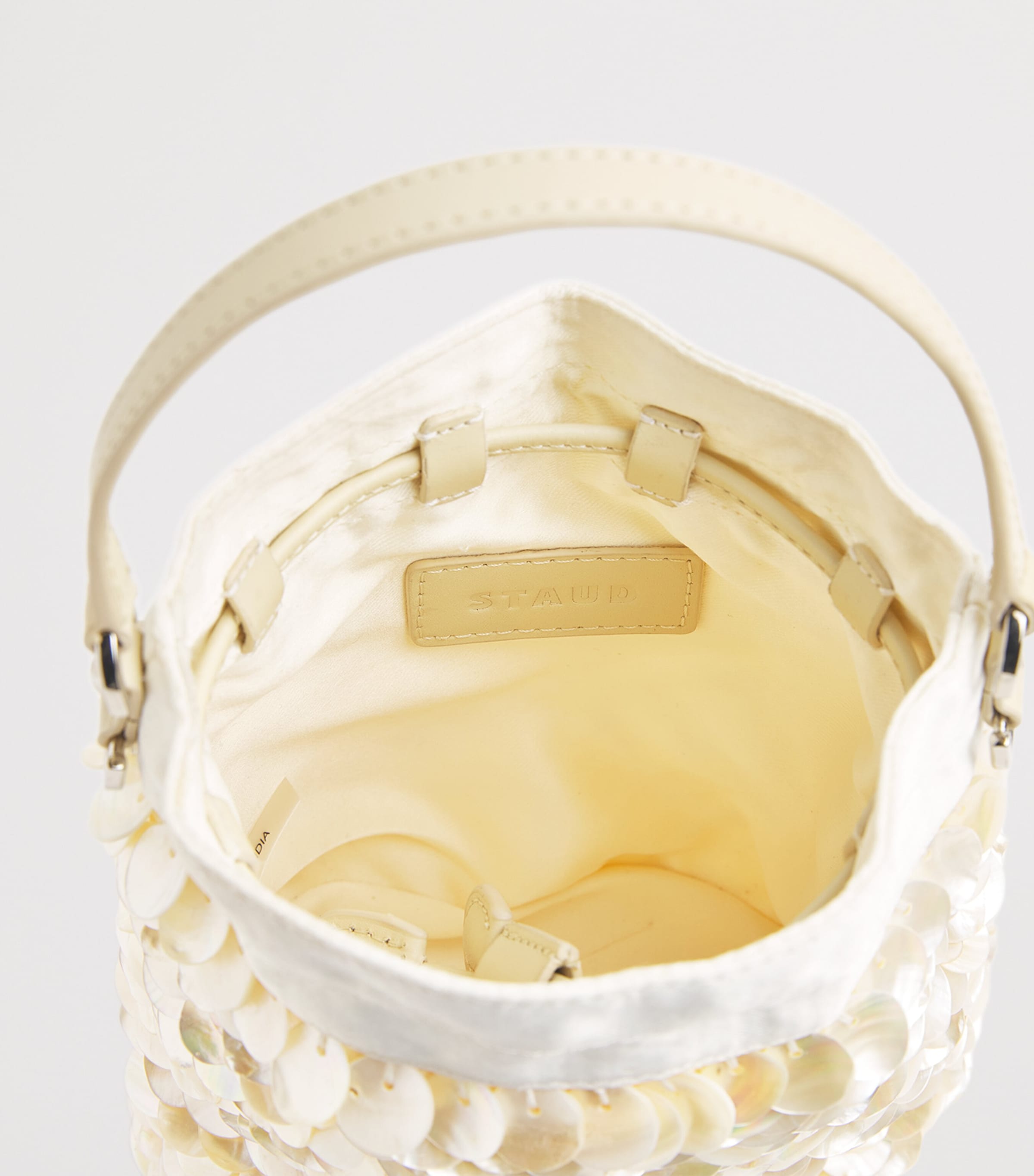 STAUD Mini Embellished Lila Bucket Bag Crm Cream Image 5