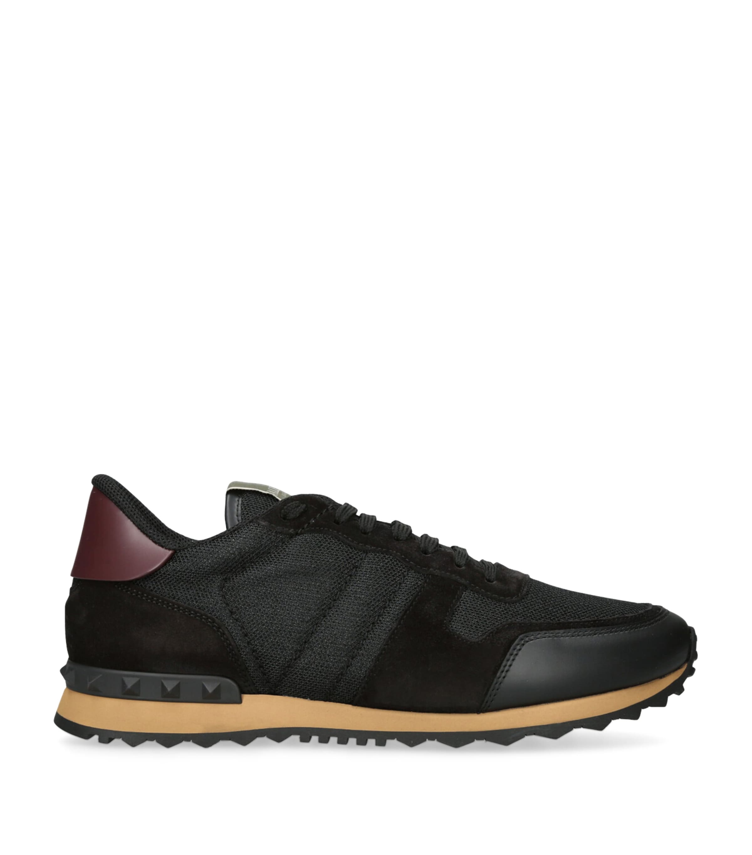 Valentino Garavani Mesh Rockstud Sneakers In Black