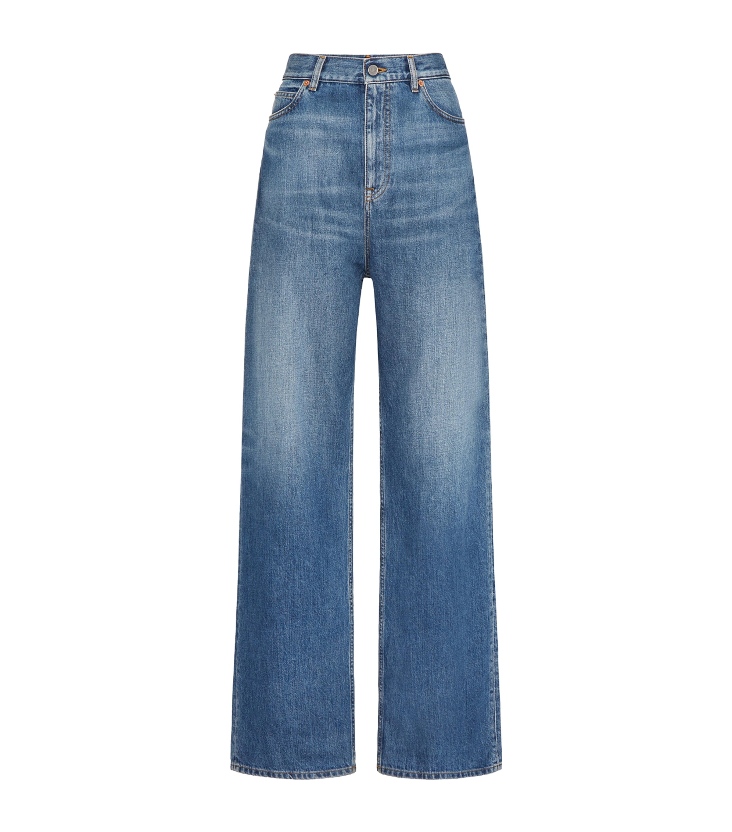 Shop Valentino Wide-leg Jeans In Blue