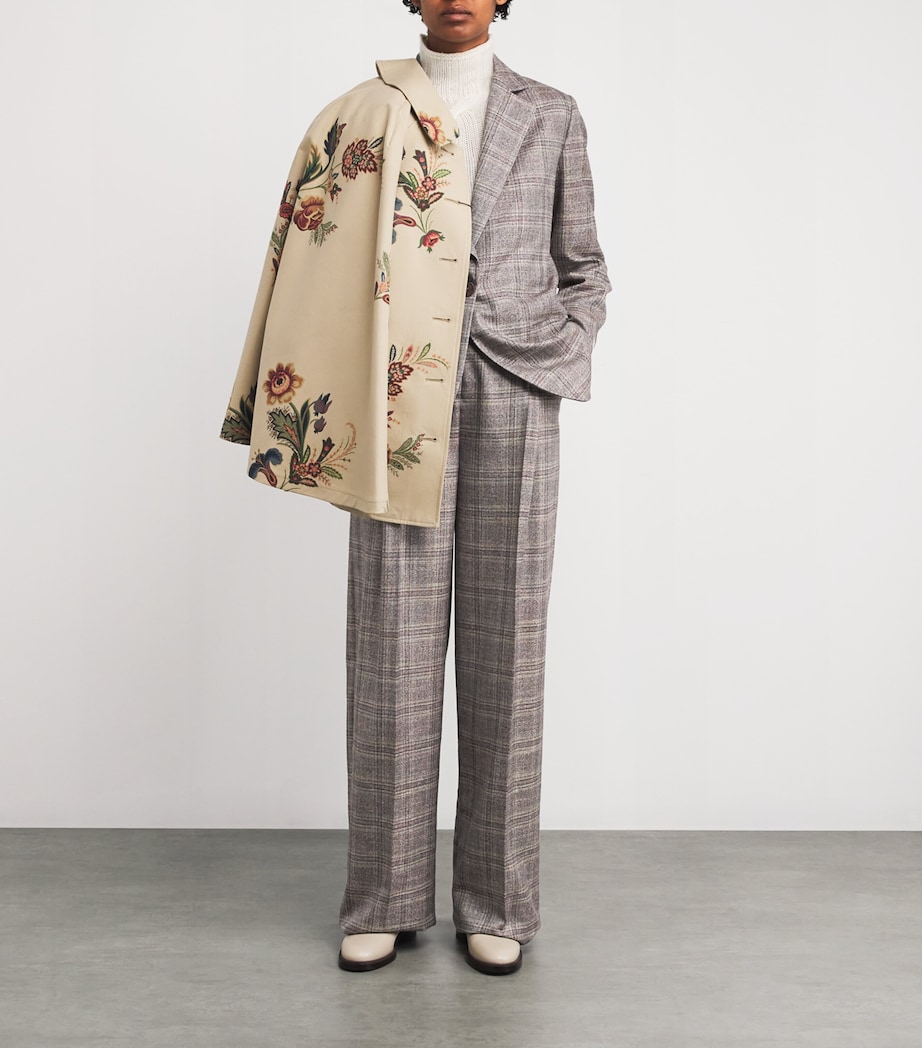 Wool-Blend Straight Trousers 708 GREY/LILAC Image 2