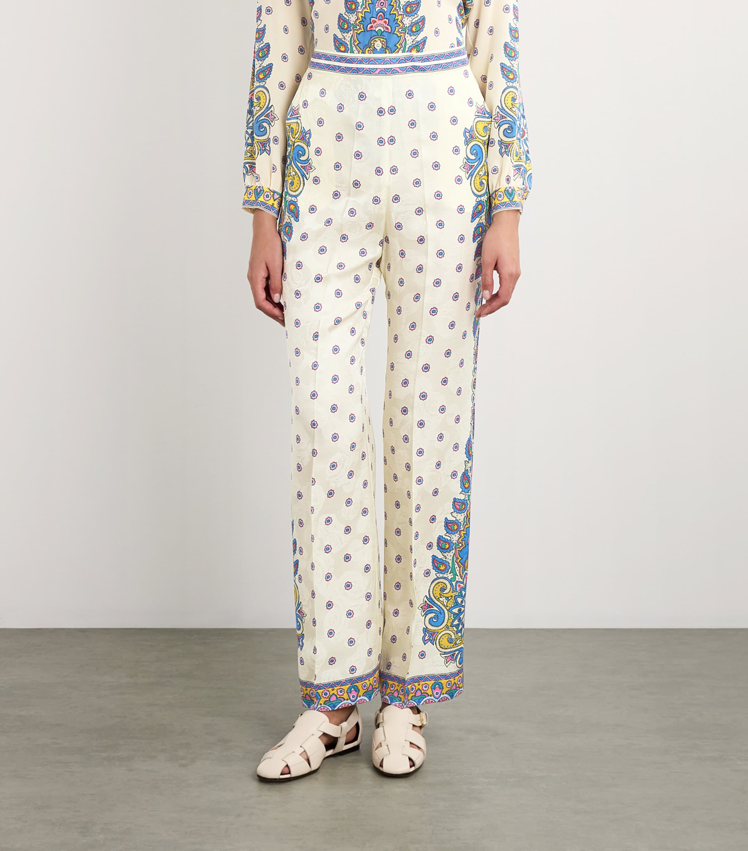 Silk-Blend Printed Trousers X0800 Image 3
